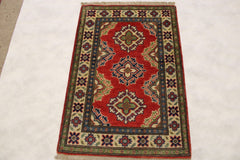 kazak rug, tribal rug, red rugs for living room, 2x3 area rugs, traditional rugs