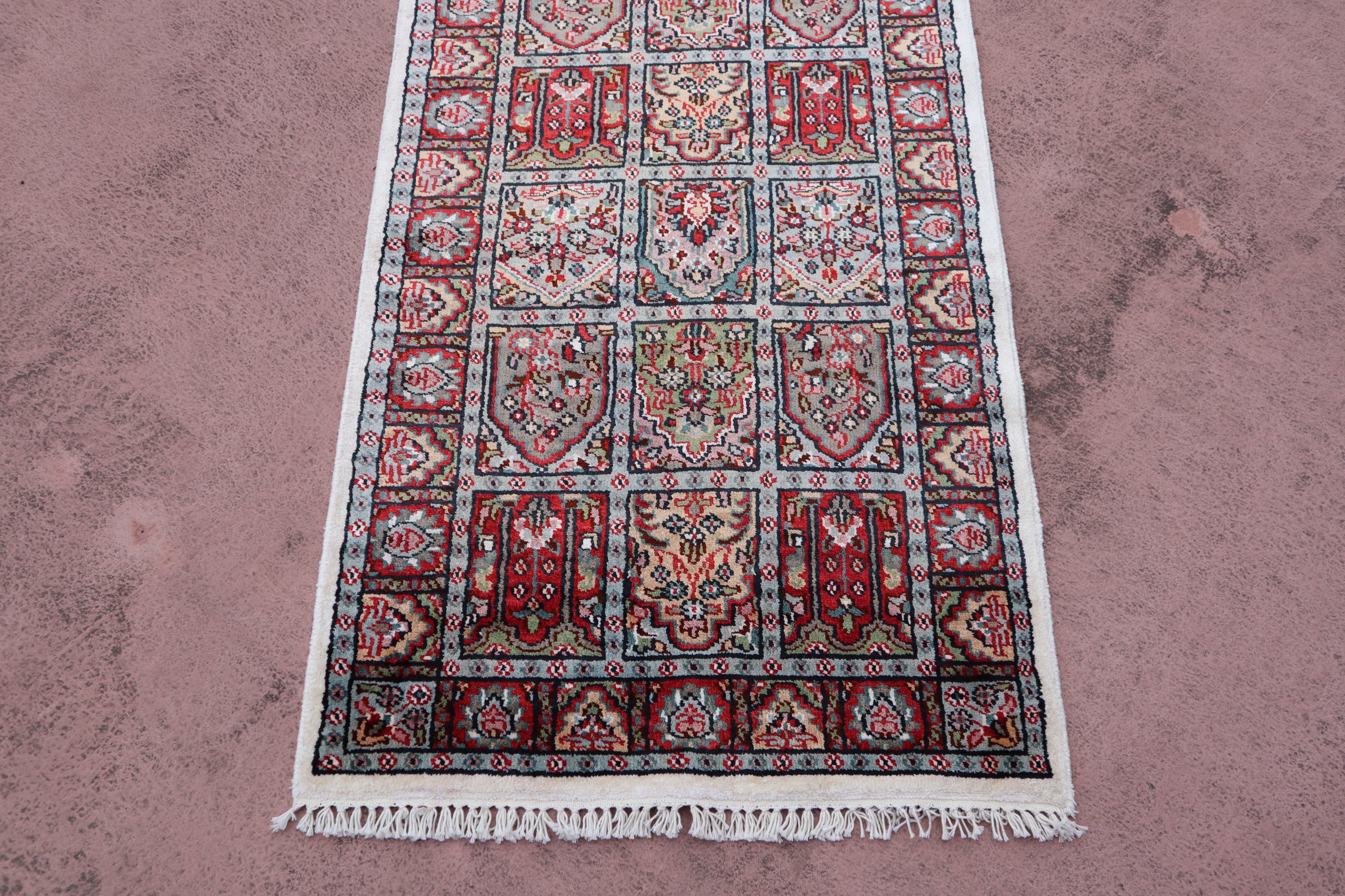 Persian Design Runner, Jammu Kashmir Runner, Indian Rug