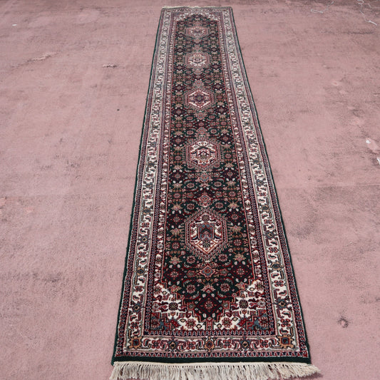 Bidjar Runner, Hand Knotted Runner, Geometric Runner