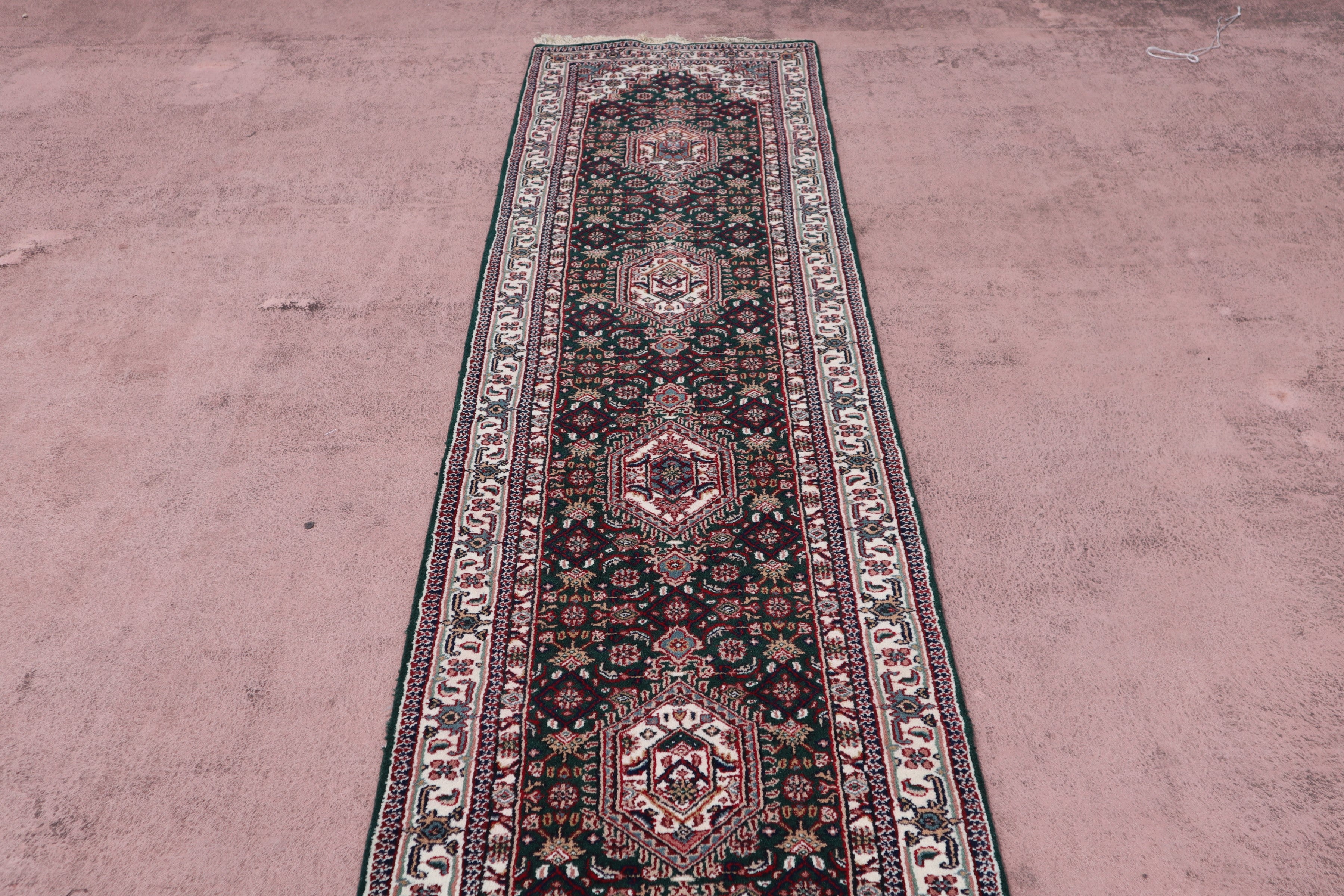 Bidjar Runner, Hand Knotted Runner, Geometric Runner
