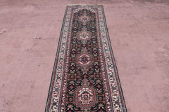 Bidjar Runner, Hand Knotted Runner, Geometric Runner