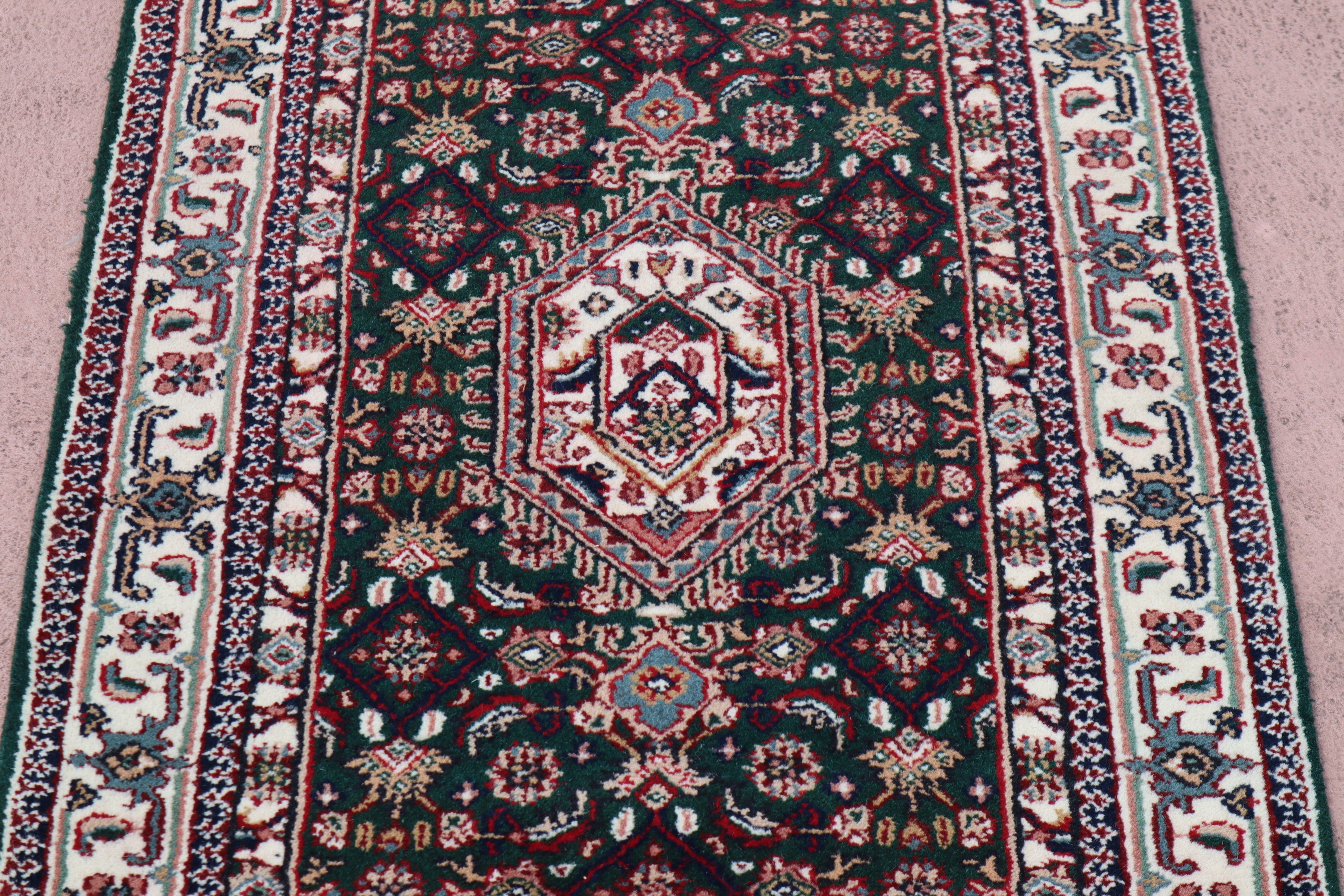 Bidjar Runner, Hand Knotted Runner, Geometric Runner