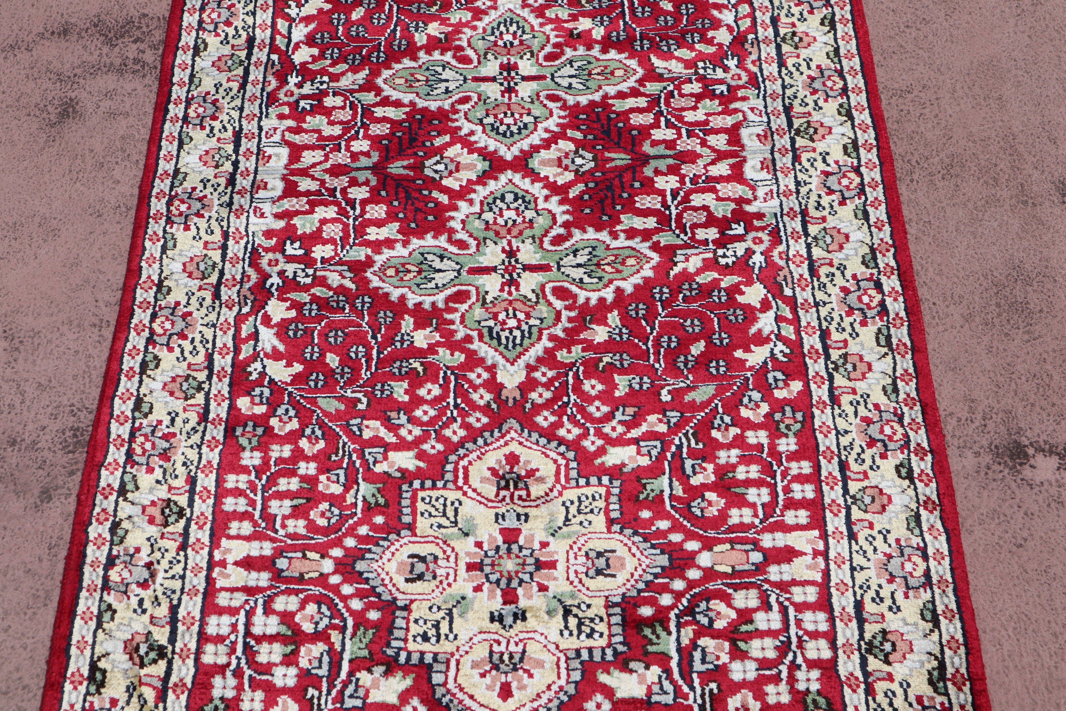 Jammu Kashmir Runner, Colorful Runner, Indian Runner Rug