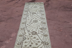 Oushak Runner, Oriental Runner, Persian Design Runner, 3x12 ft Rug