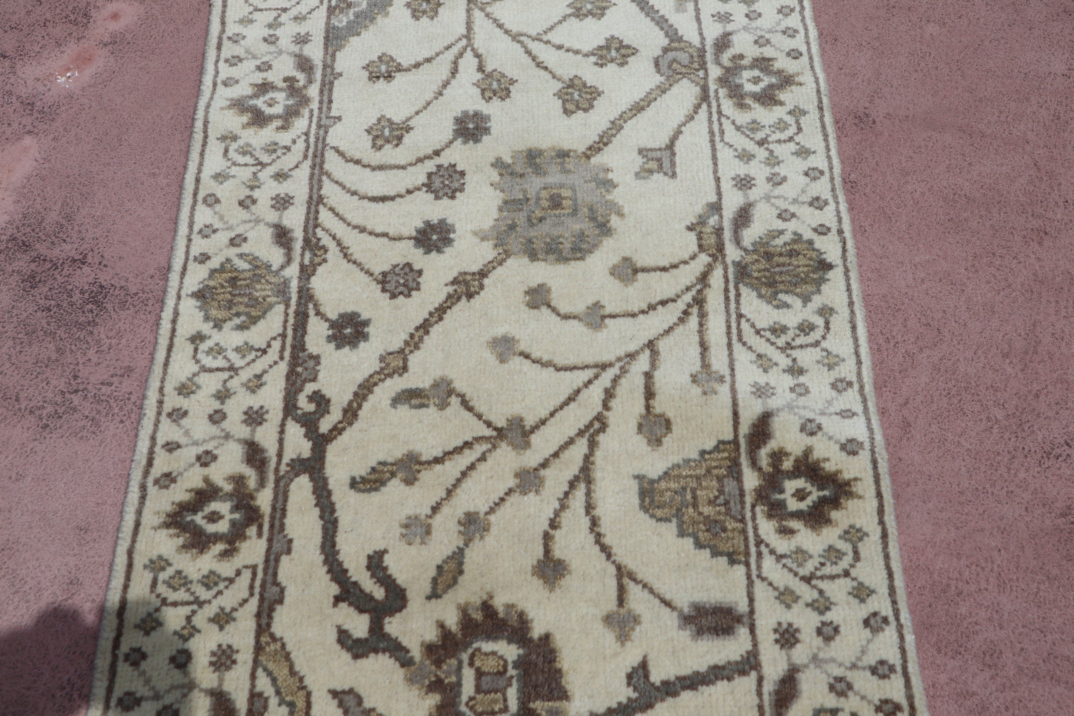 Oushak Runner, Oriental Runner, Persian Design Runner, 3x12 ft Rug