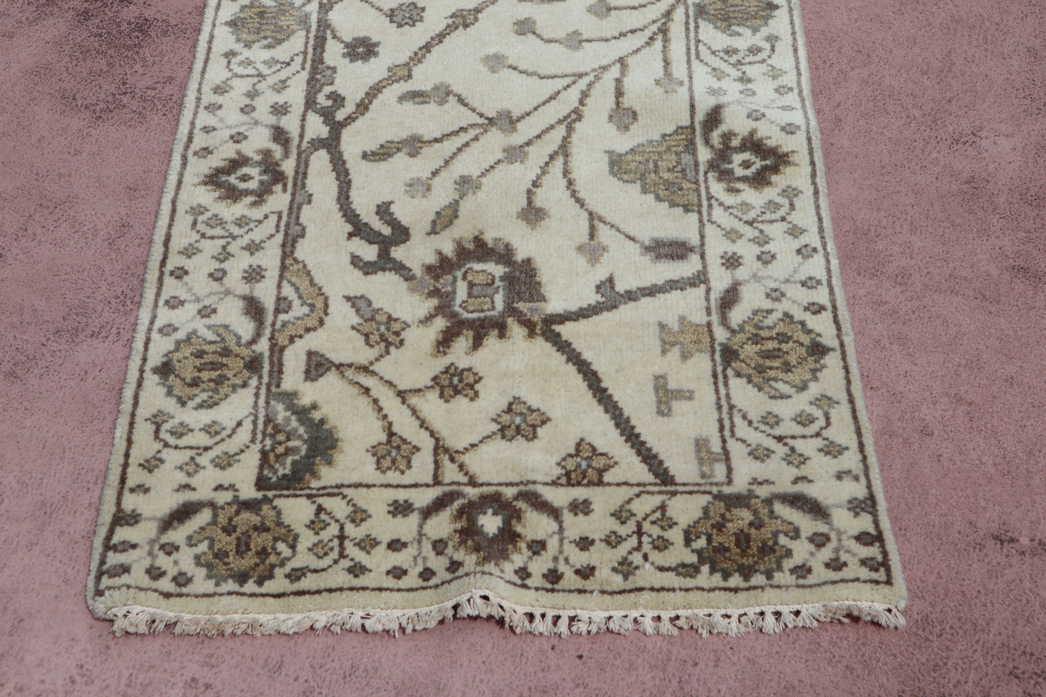 Oushak Runner, Oriental Runner, Persian Design Runner, 3x12 ft Rug