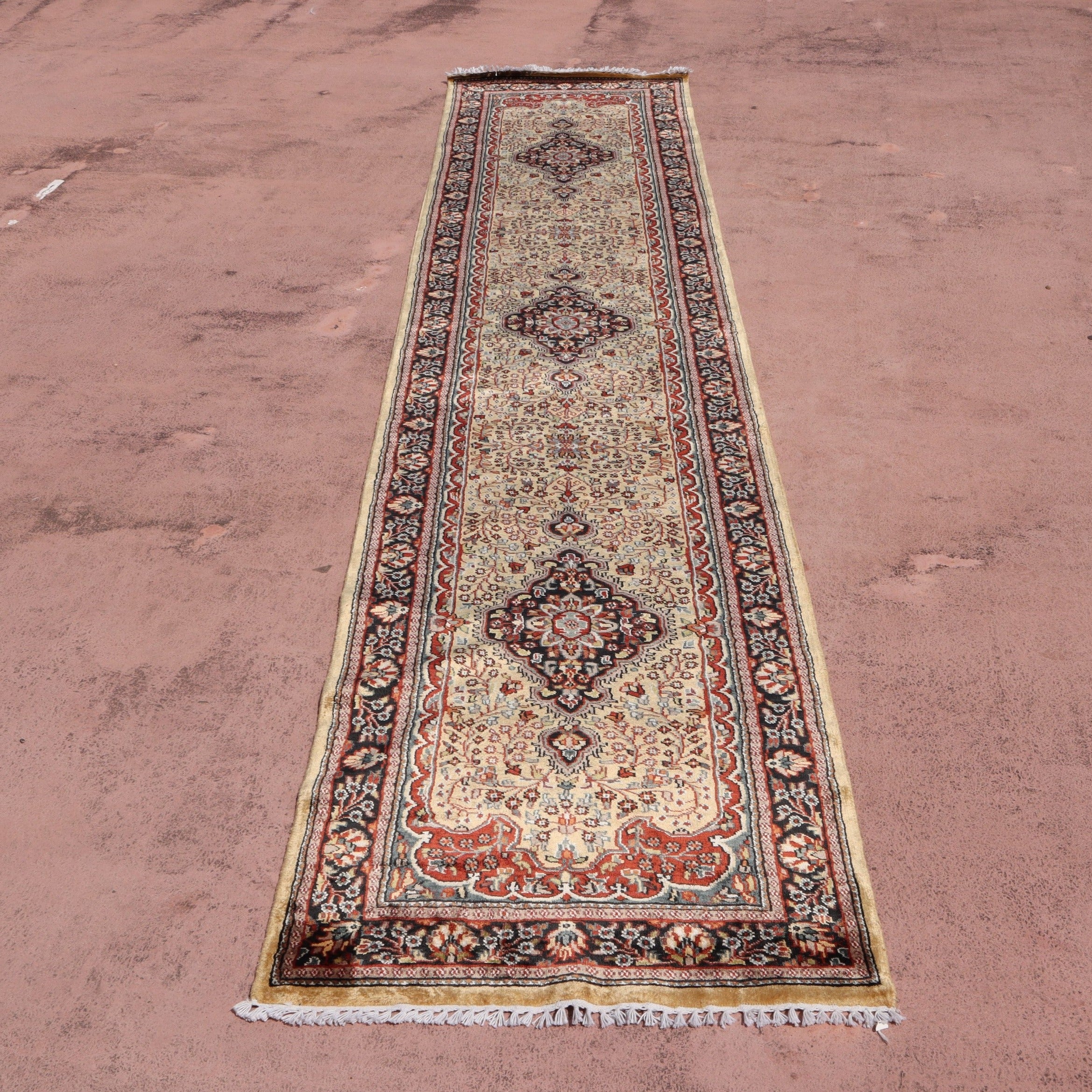 Jammu Kashmir Runner, Oriental Runner, Hand Knotted Wool Runner