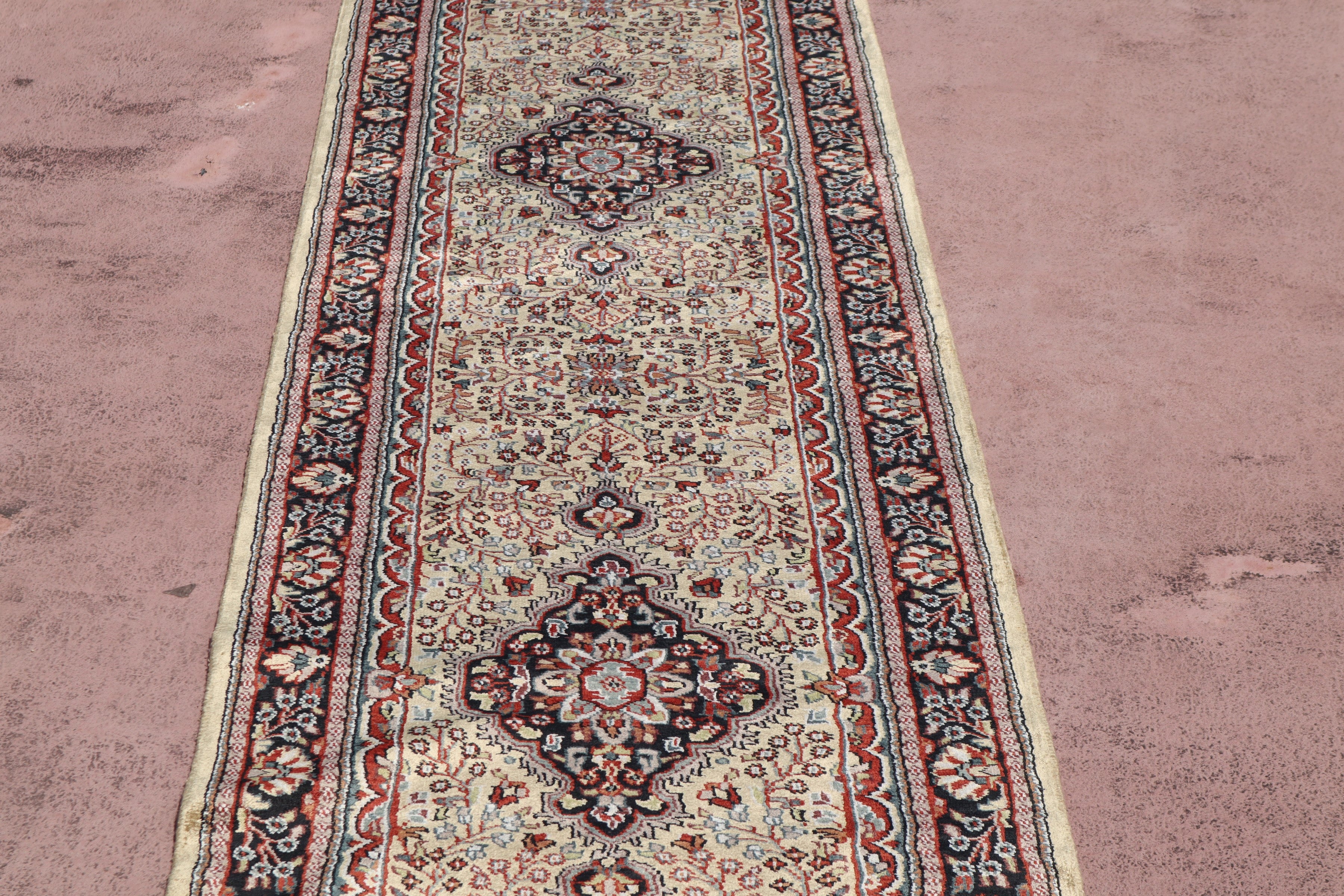Jammu Kashmir Runner, Oriental Runner, Hand Knotted Wool Runner