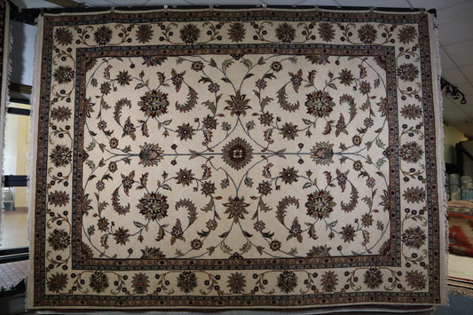 Oushak Area Rug, Oriental Wool Rug, 9x12 Ivory Rug