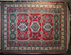 Kazak Rug, Tribal Rug, Hand Knotted Afghan Rug, big carpet for living room