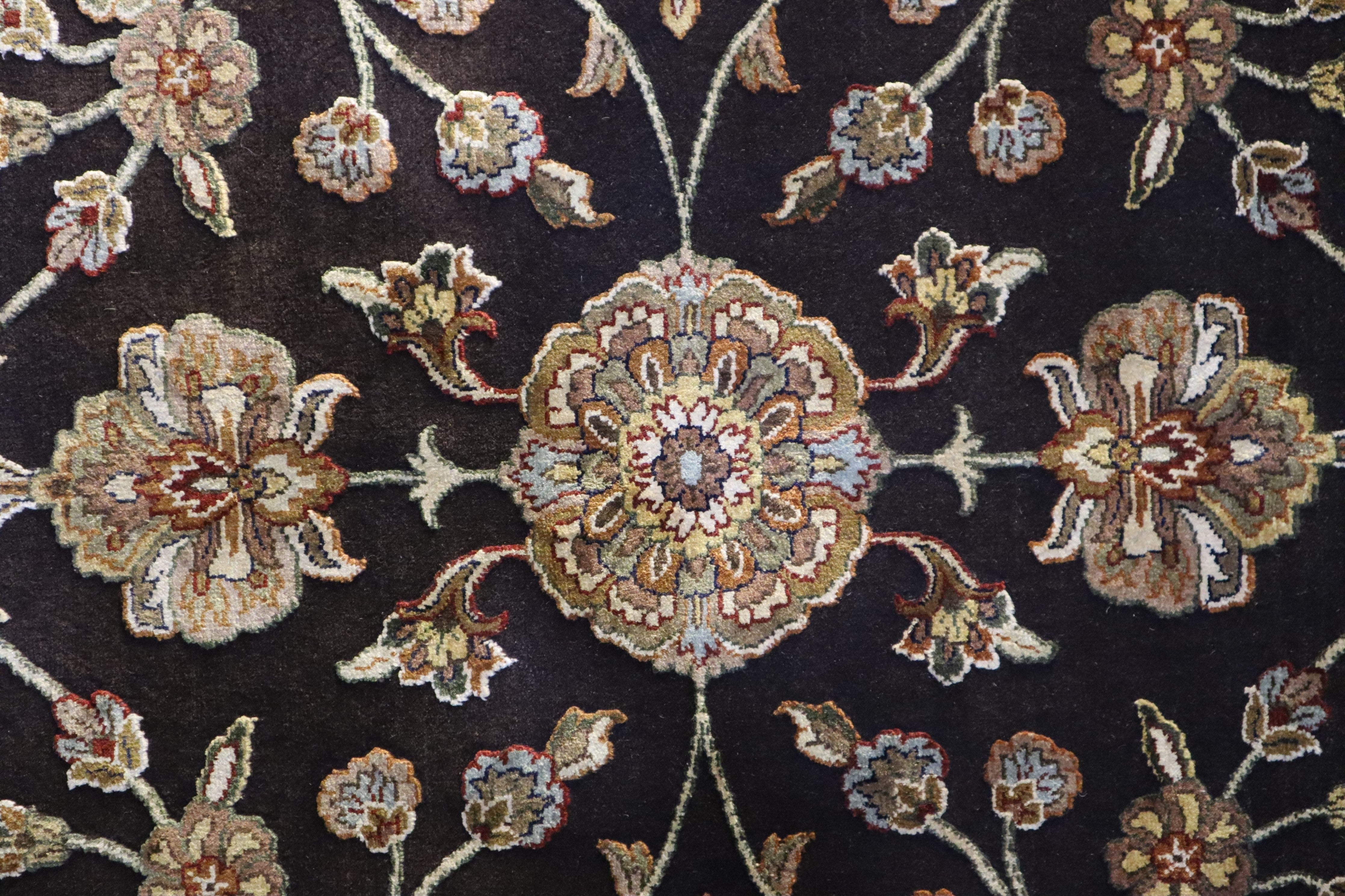 Silk Flower Rug, Hand Knotted Rug, Oriental Rug, living room rugs cheap