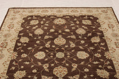 Brown Rug, Hand Knotted Wool Rugs, 10/10 H.T, Traditional Rug, 10x14 Rug