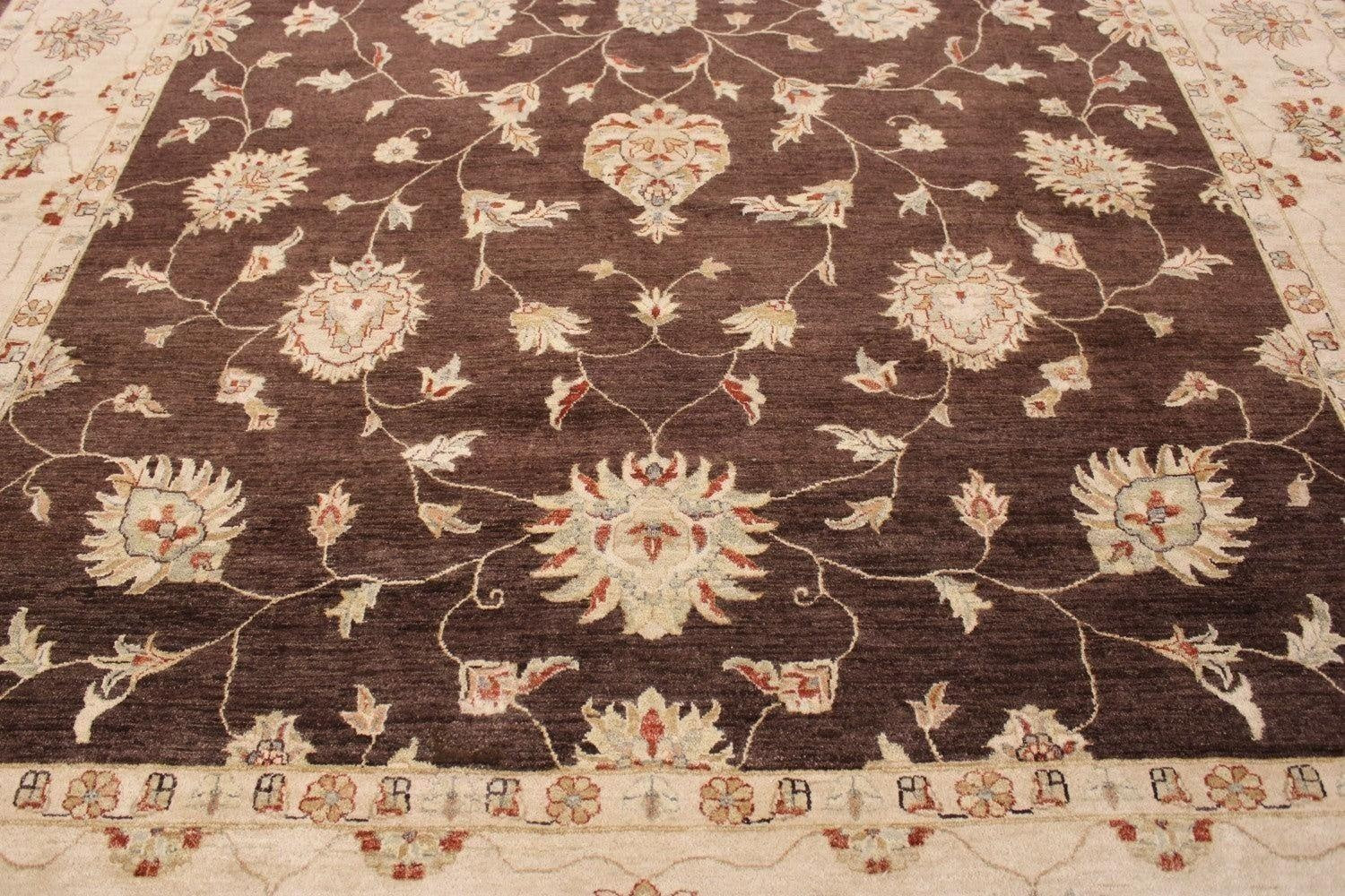 Brown Rug, Hand Knotted Wool Rugs, 10/10 H.T, Traditional Rug, 10x14 Rug