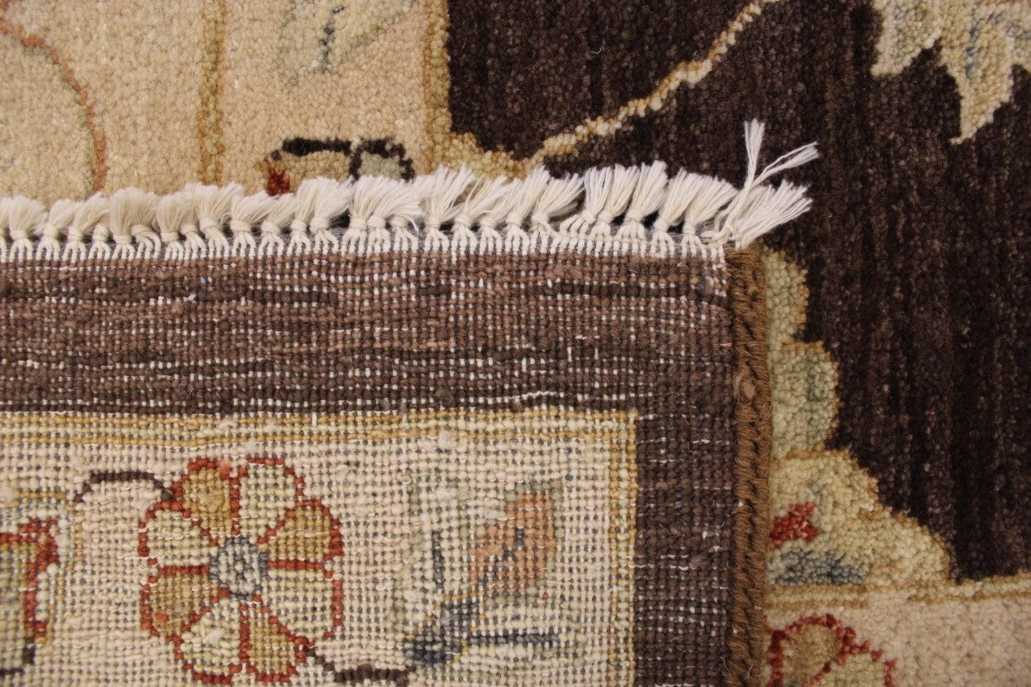 Brown Rug, Hand Knotted Wool Rugs, 10/10 H.T, Traditional Rug, 10x14 Rug