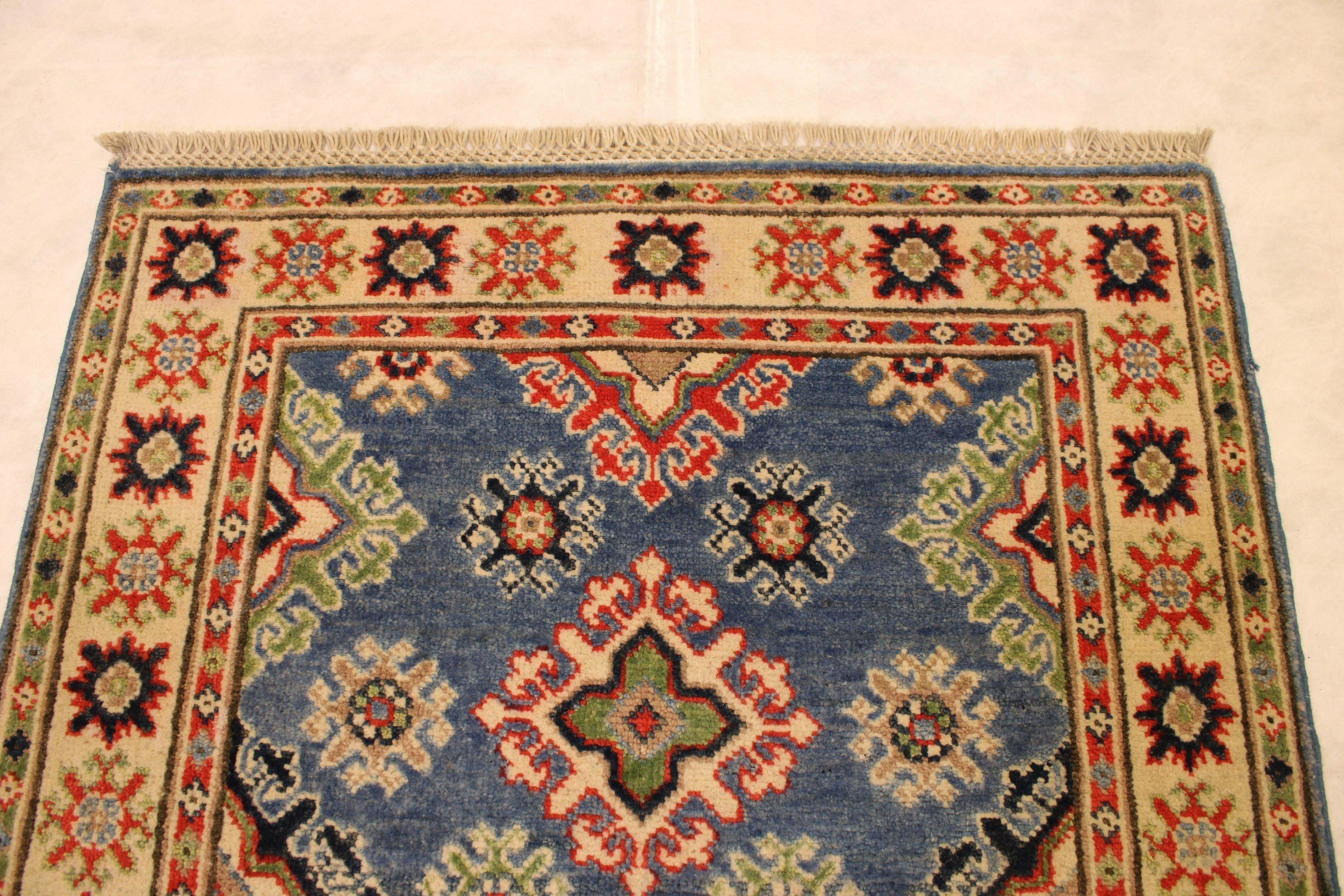 Kazak Rug, Hand Knotted Rug, Afghan Rugs, 3x4 Rugs, Area Rug On Carpet