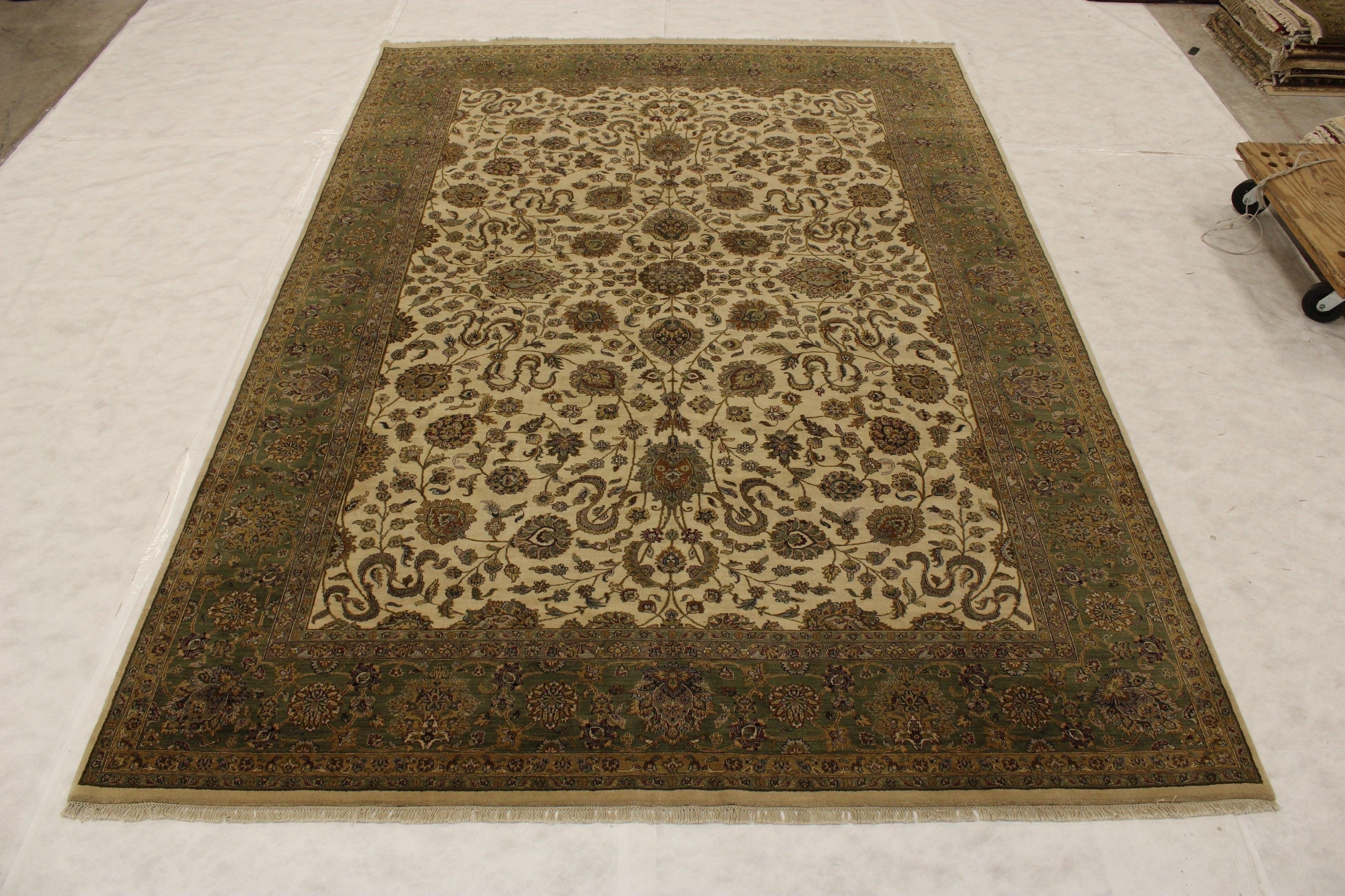Indo Rug, Authentic Rug, Knotted Rugs, 10x14 Area Rugs, Dining Room Rug
