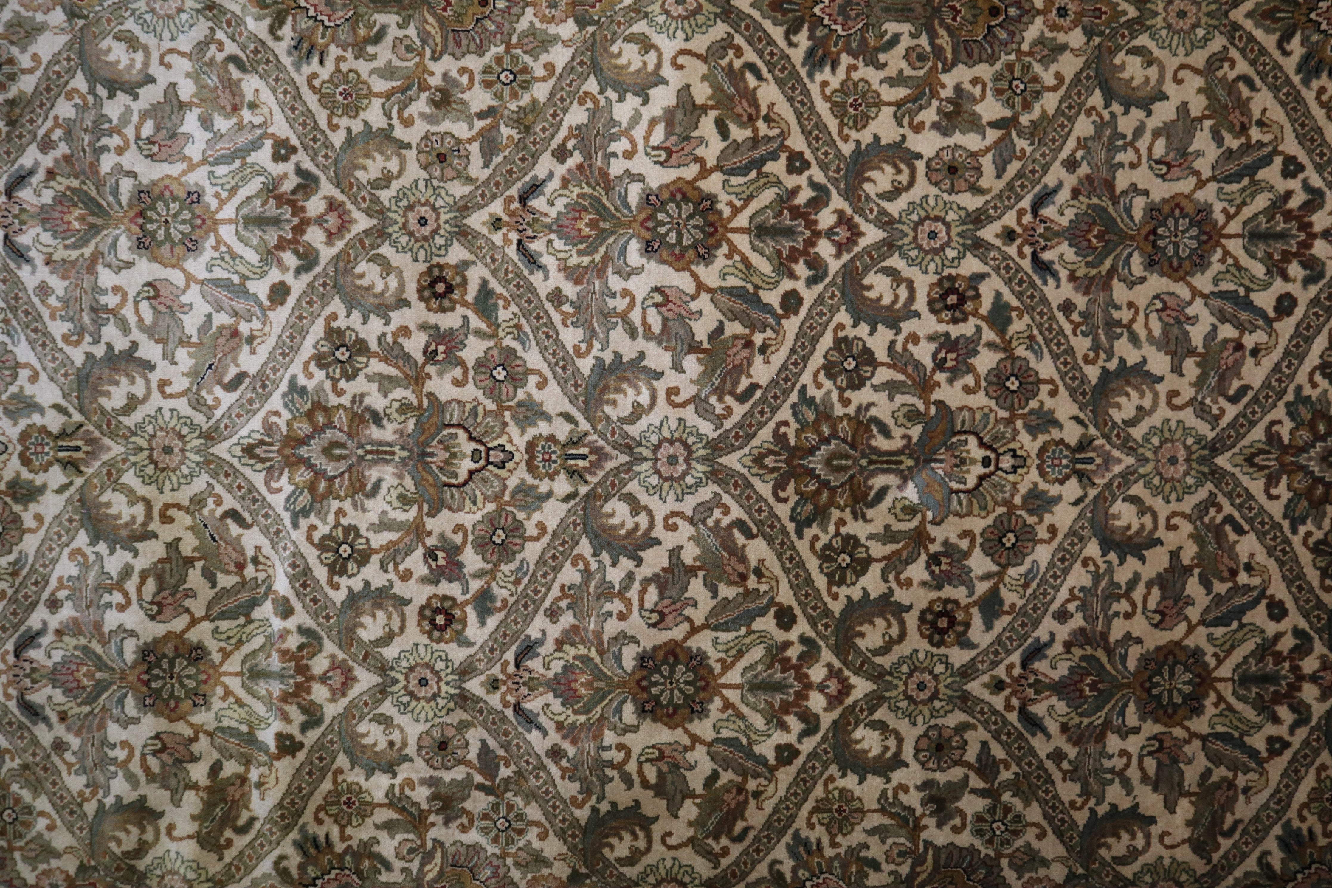 Jaipur Rug, Oriental Rug, Hand Knotted Indian Rug, 9x12 Rug