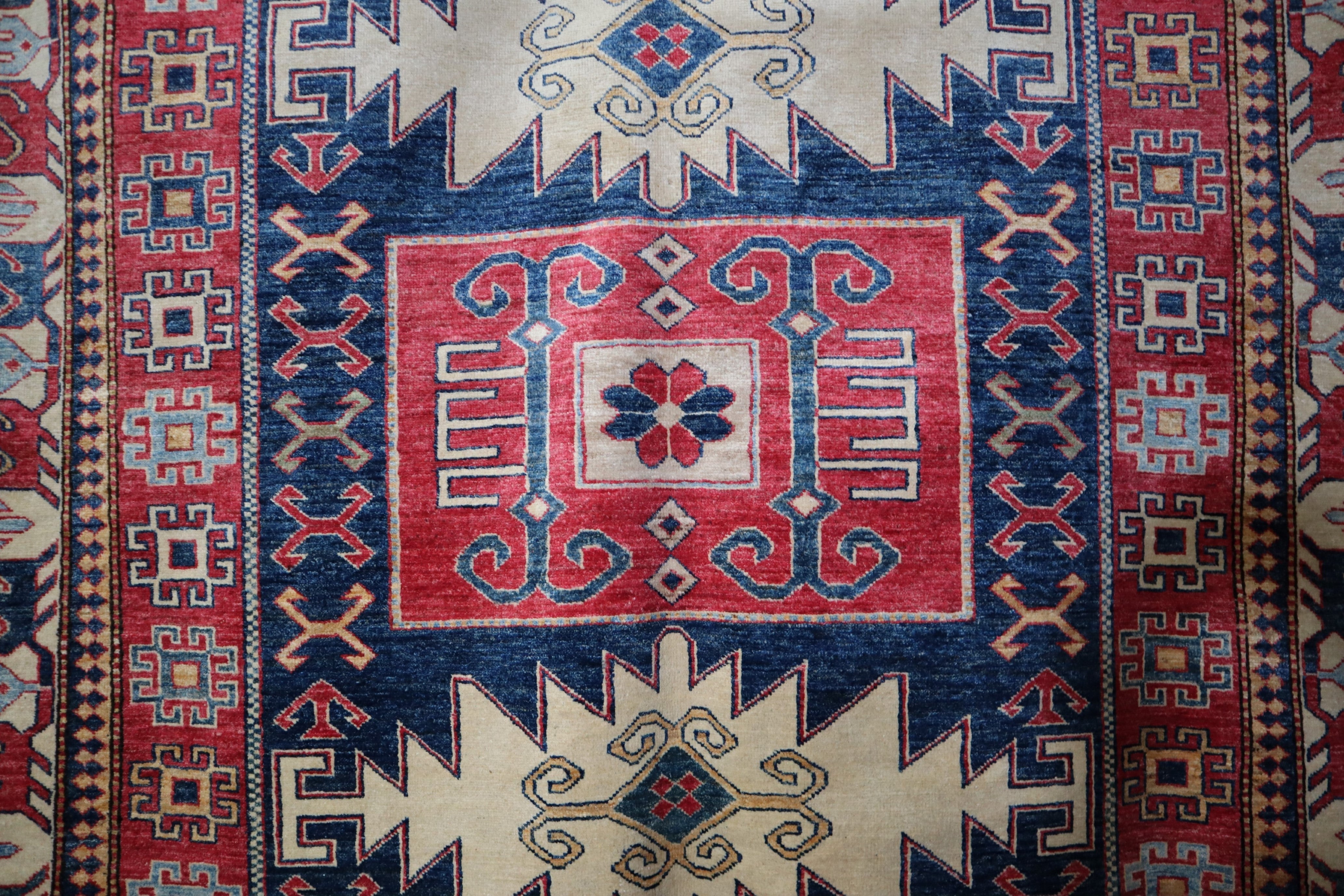 Kazak Rug, Tribal Rug, 6x8 Rug, Area Rugs For Bedroom