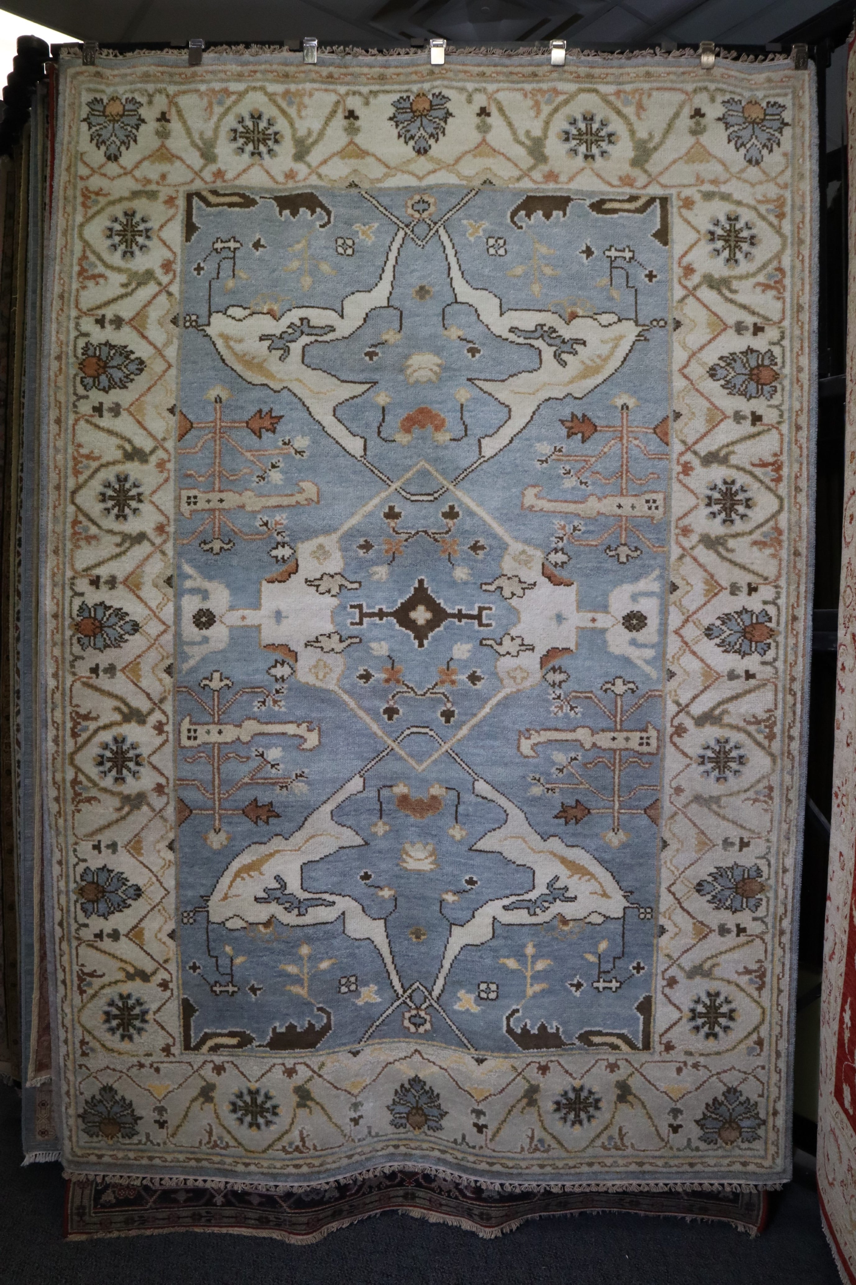 Oushak Rug, Wool Persian Rug, 6x9 Rug, Elegant Rug