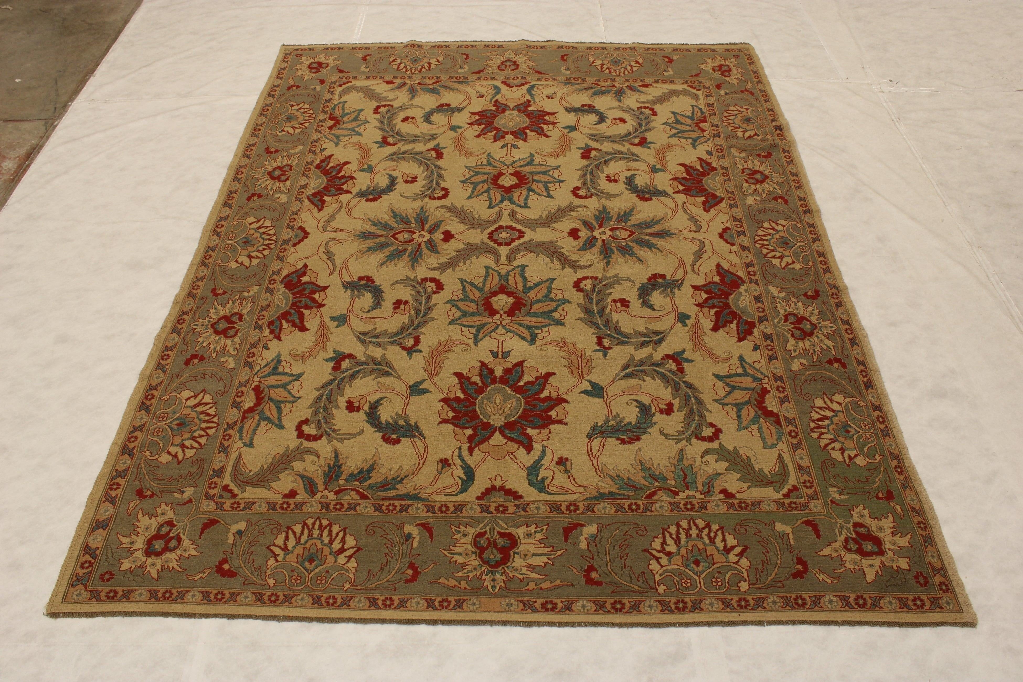 Sumak Rug, Pakistani Rugs, Colorful Rugs, Hand Knotted Wool Rug, 9x12 Rug