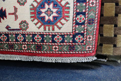 Kazak Rug, Tribal Afghan Rug, Hand Knotted Wool Rug