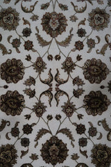 Silk Flower Rug, Hand Knotted Indian Rug, Traditional Rug