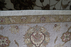 Silk Flower Rug, Hand Knotted Indian Rug, Traditional Rug
