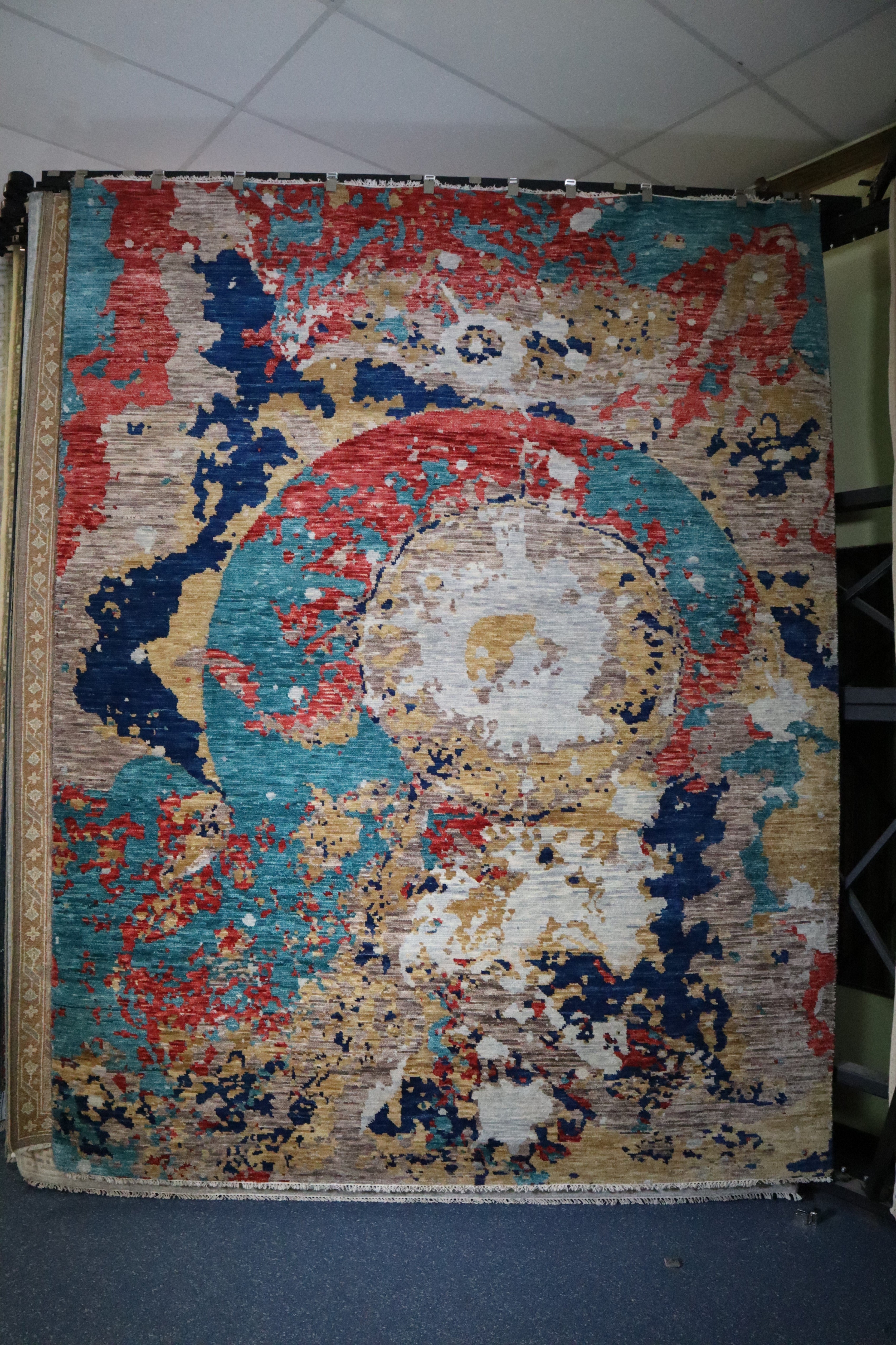 Sky Rug, Multi Design Rug, Hand Knotted Indian Rug