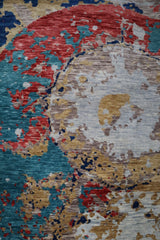 Sky Rug, Multi Design Rug, Hand Knotted Indian Rug