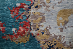 Sky Rug, Multi Design Rug, Hand Knotted Indian Rug