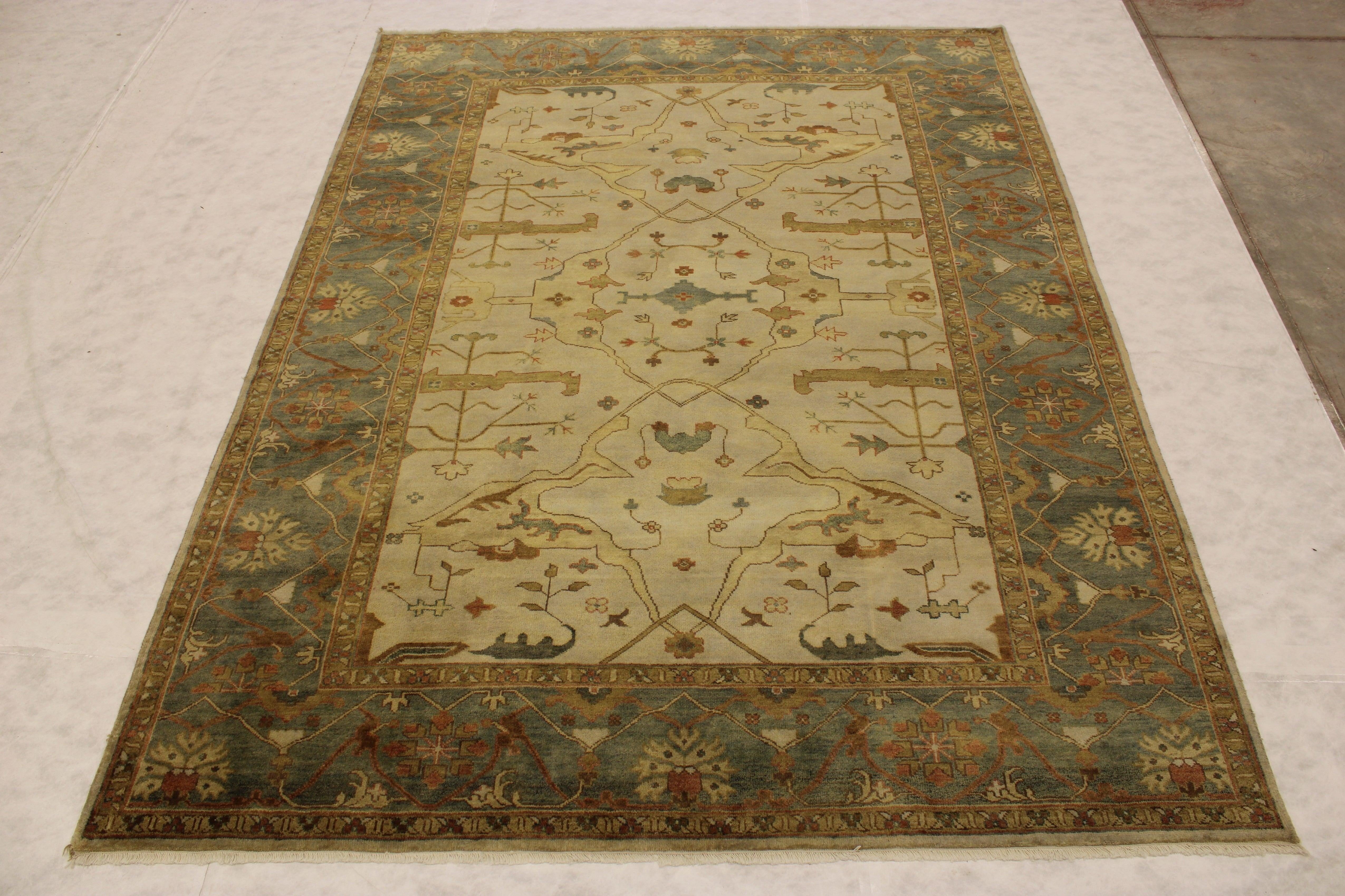 Wool Oriental Rugs, Beige Rugs, Oushak Rug, Area Rugs Near Me, Rugs 9x12