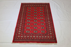Bokhara Rug, Geometric Rug, Turkoman Design Rug, 4x6 Rug