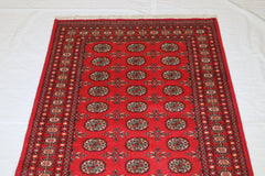 Bokhara Rug, Geometric Rug, Turkoman Design Rug, 4x6 Rug