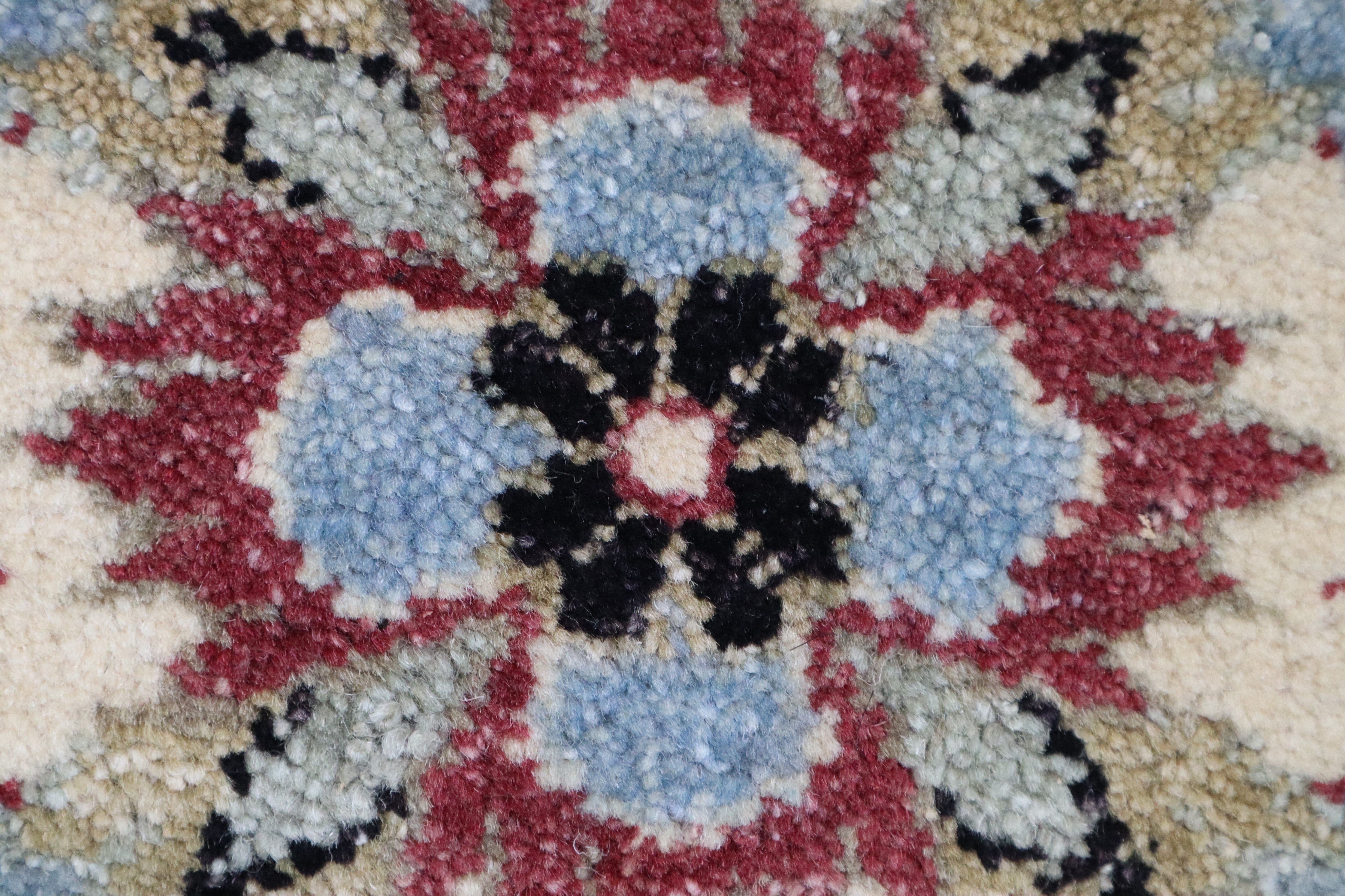 Blue Oriental Rug, Hand Knotted Indian Rug, 8x10 Rug