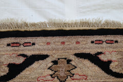 Black Oriental Rug, Hand Knotted Pakistani Rug, Oushak Rug
