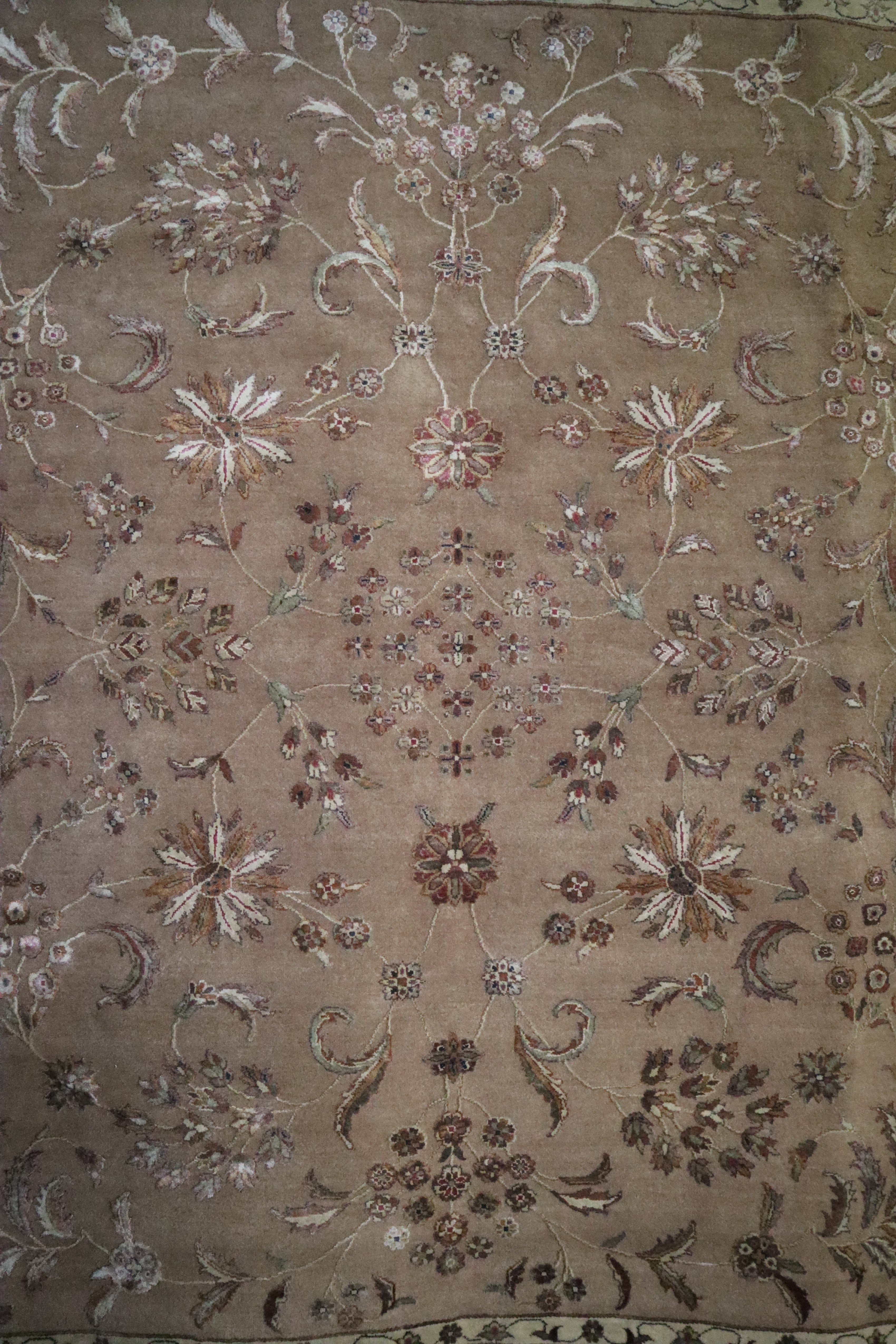 Silk Flower Rug, Persian Design Rug, Indian Rug, 8x10 Rug