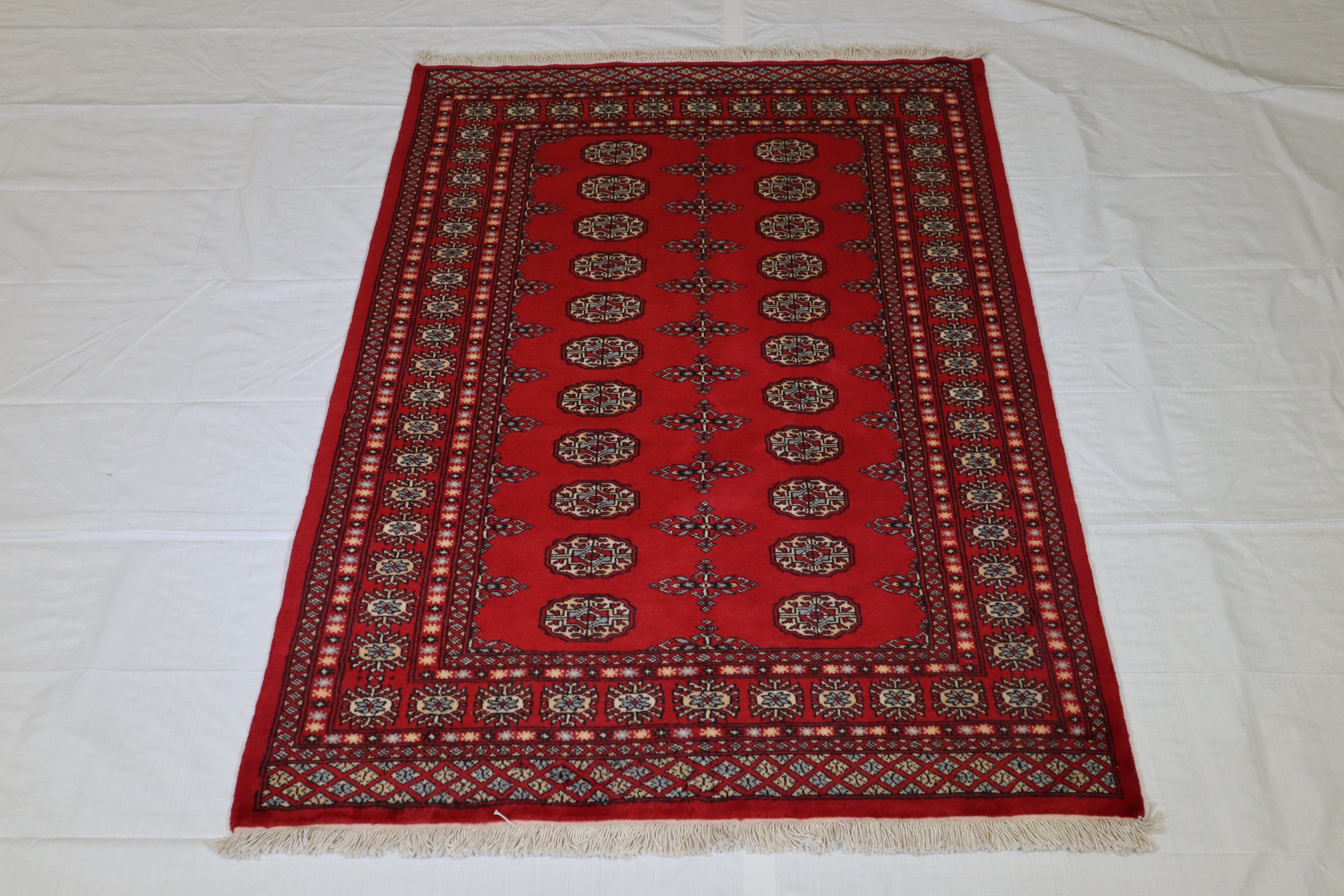 Bokhara Rug, Turkoman Rug, Geometric Rug, Red Rug