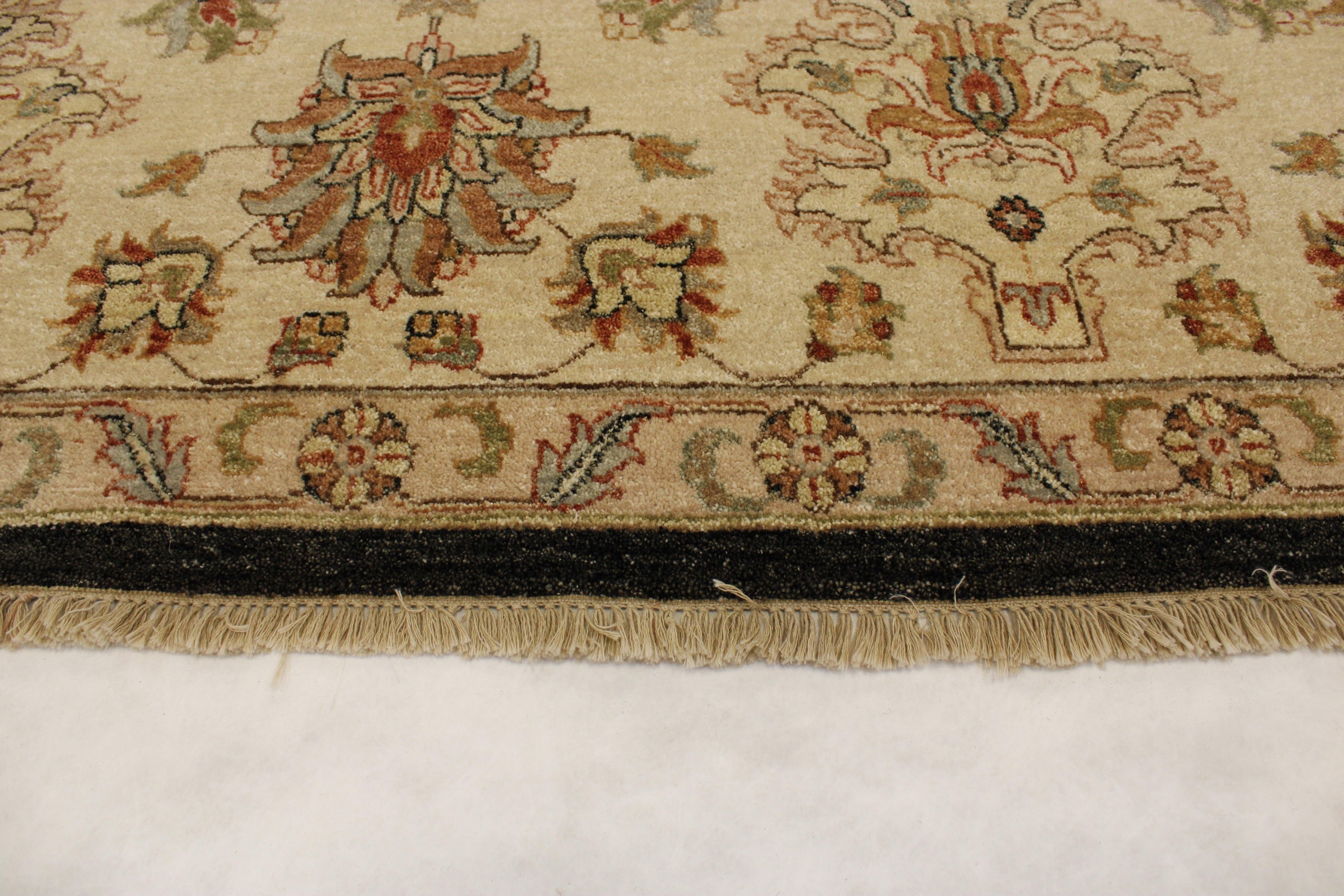 Hamadan Jaipur Rug, Black Rugs, Hand Knotted, High Twist Rug, 9x12 Rug