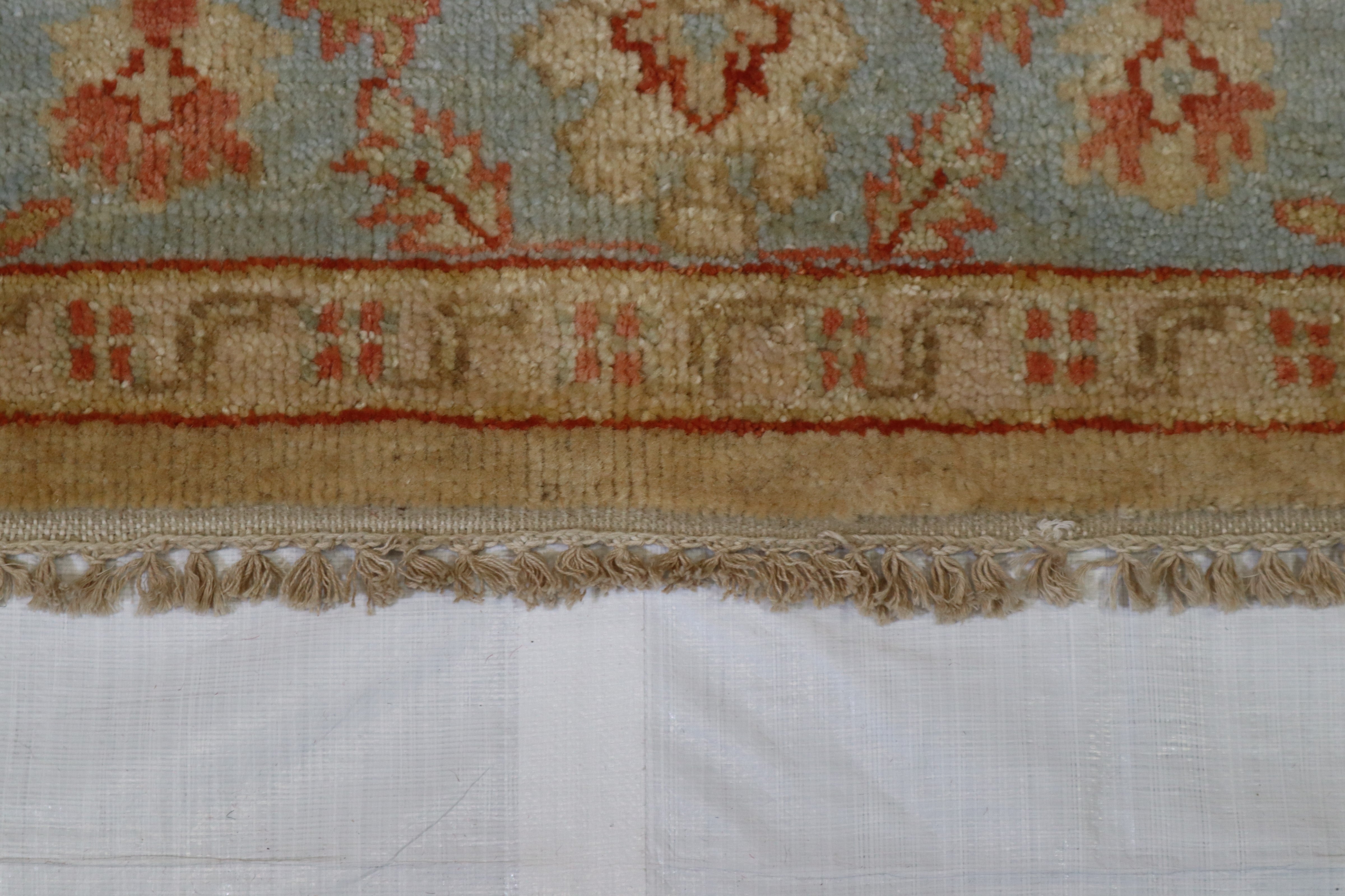 Pestel Oushak Rug, Geometric Rug, Hand Knotted Wool Rug