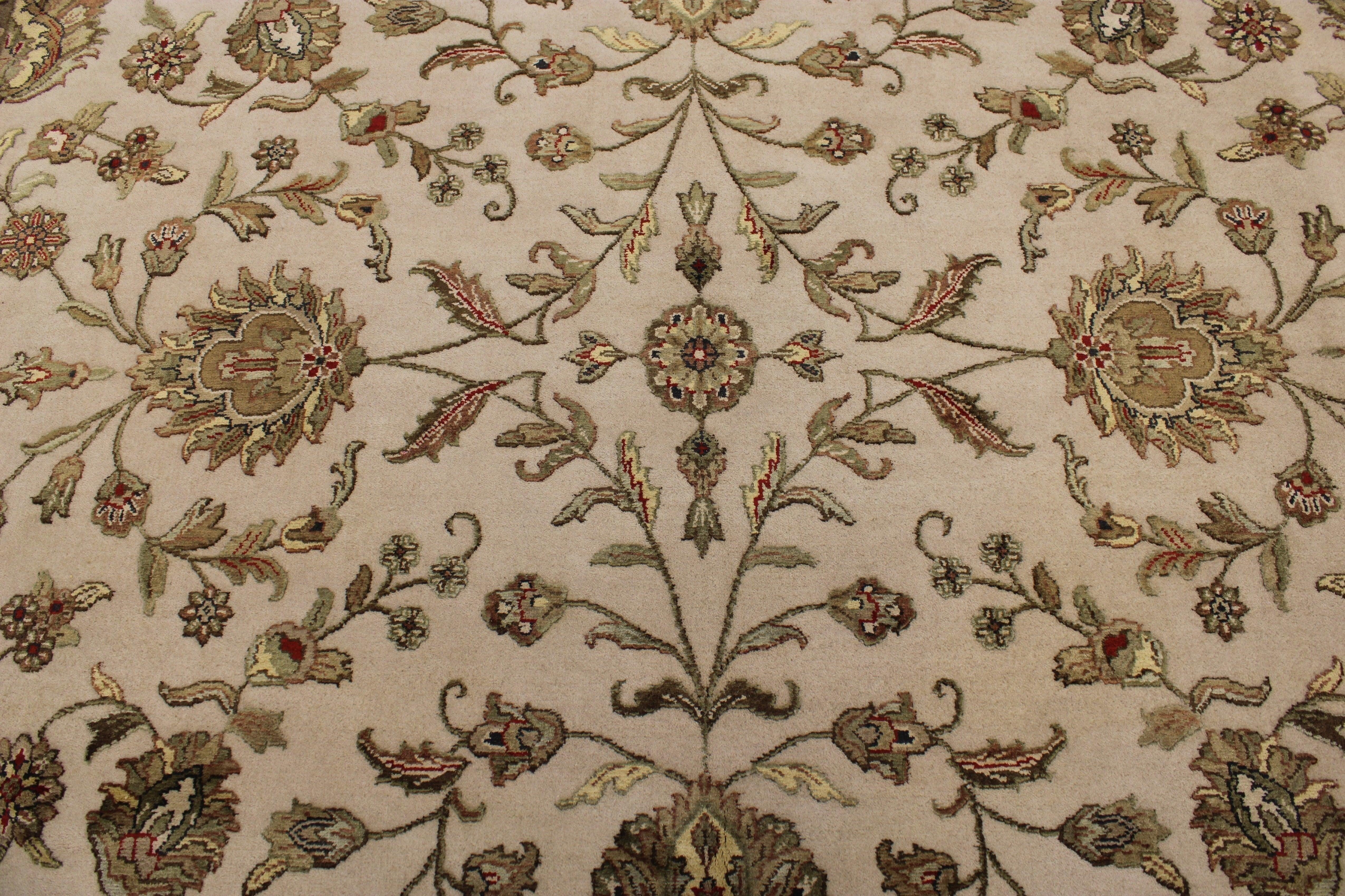 Silk Flower Rug, Persian Rug Patterns, Hand Knotted Rug, 9x12 Area Rug