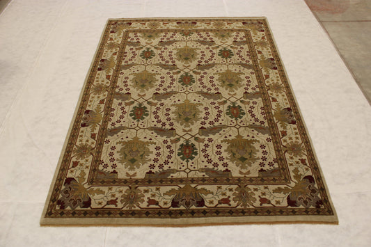 Ivory Rugs, Bright Rug, Turkish Knot Rug, Rug 9x12, Office Rugs