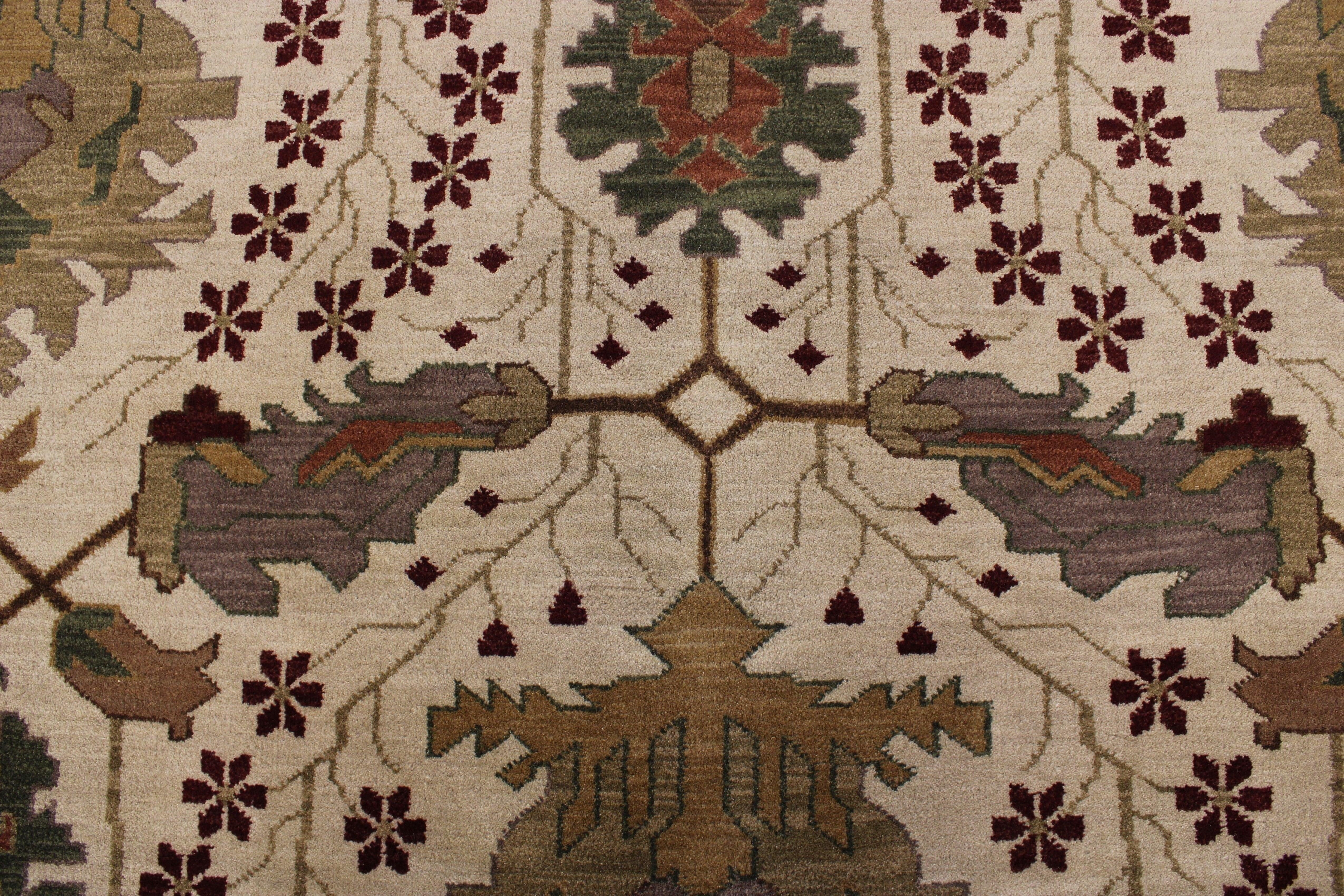 Ivory Rugs, Bright Rug, Turkish Knot Rug, Rug 9x12, Office Rugs