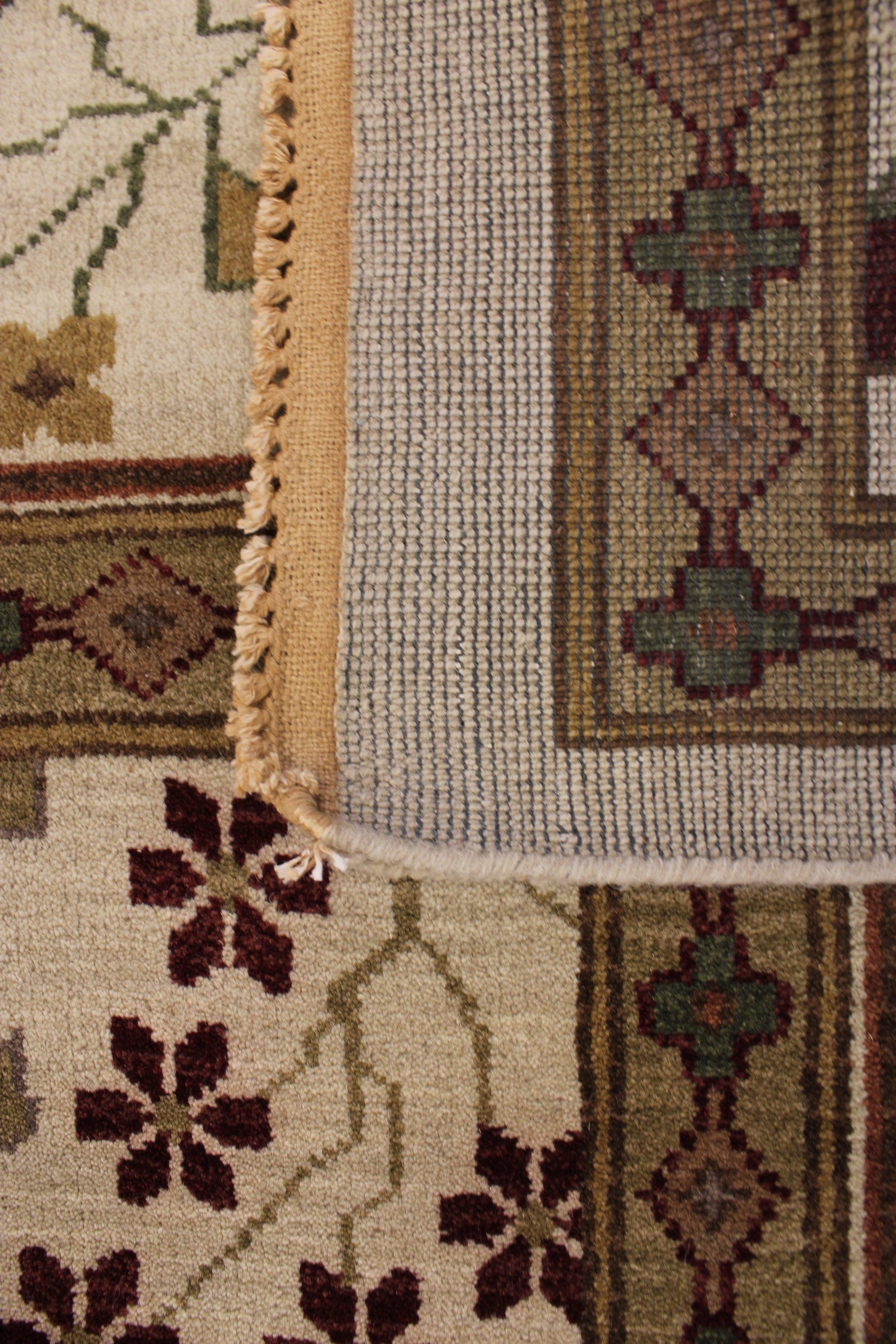 Ivory Rugs, Bright Rug, Turkish Knot Rug, Rug 9x12, Office Rugs