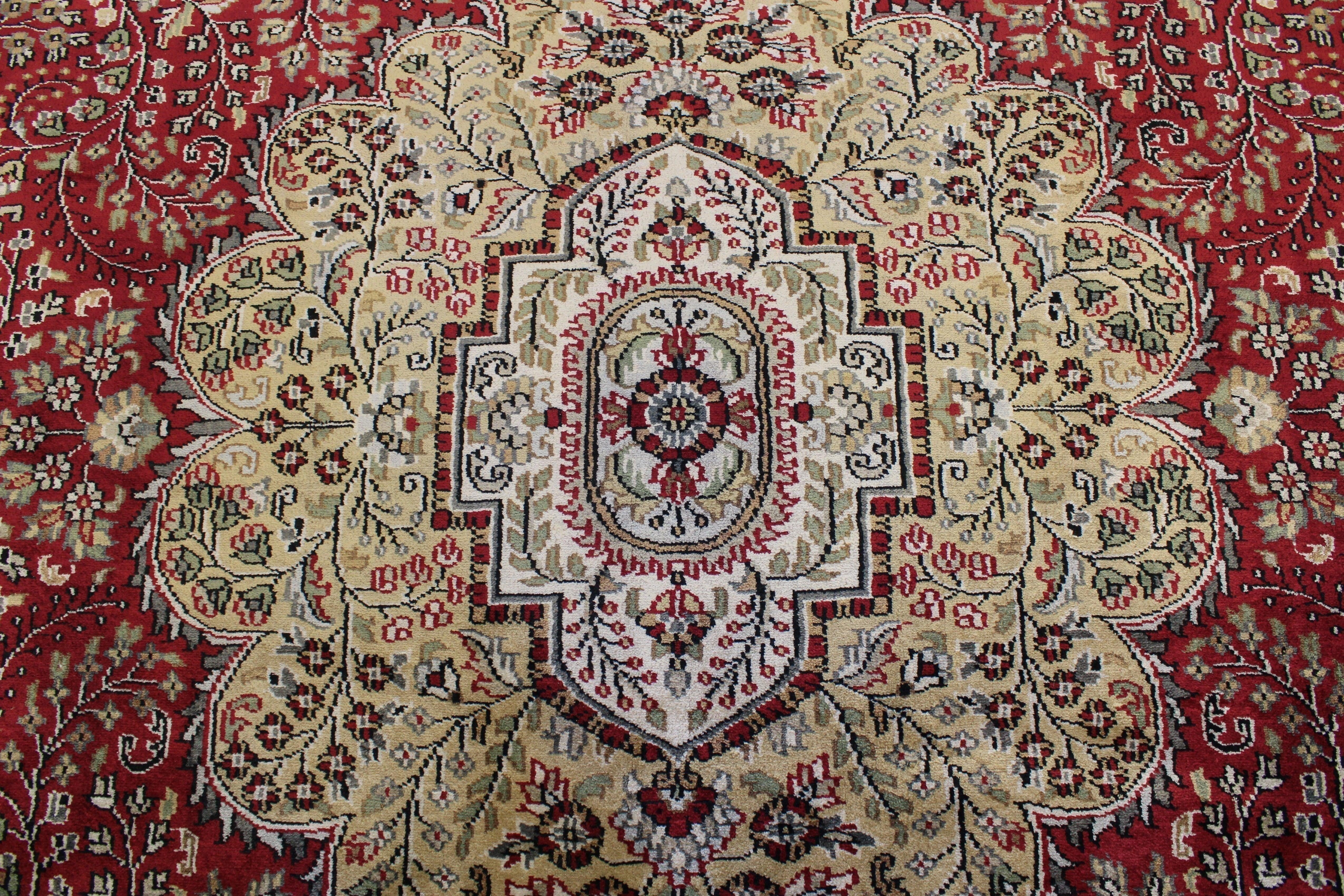 Jammu Kashmir Rug, Fine Quality Rug, Wool Rugs, Indian Rugs, 9x12 Rug