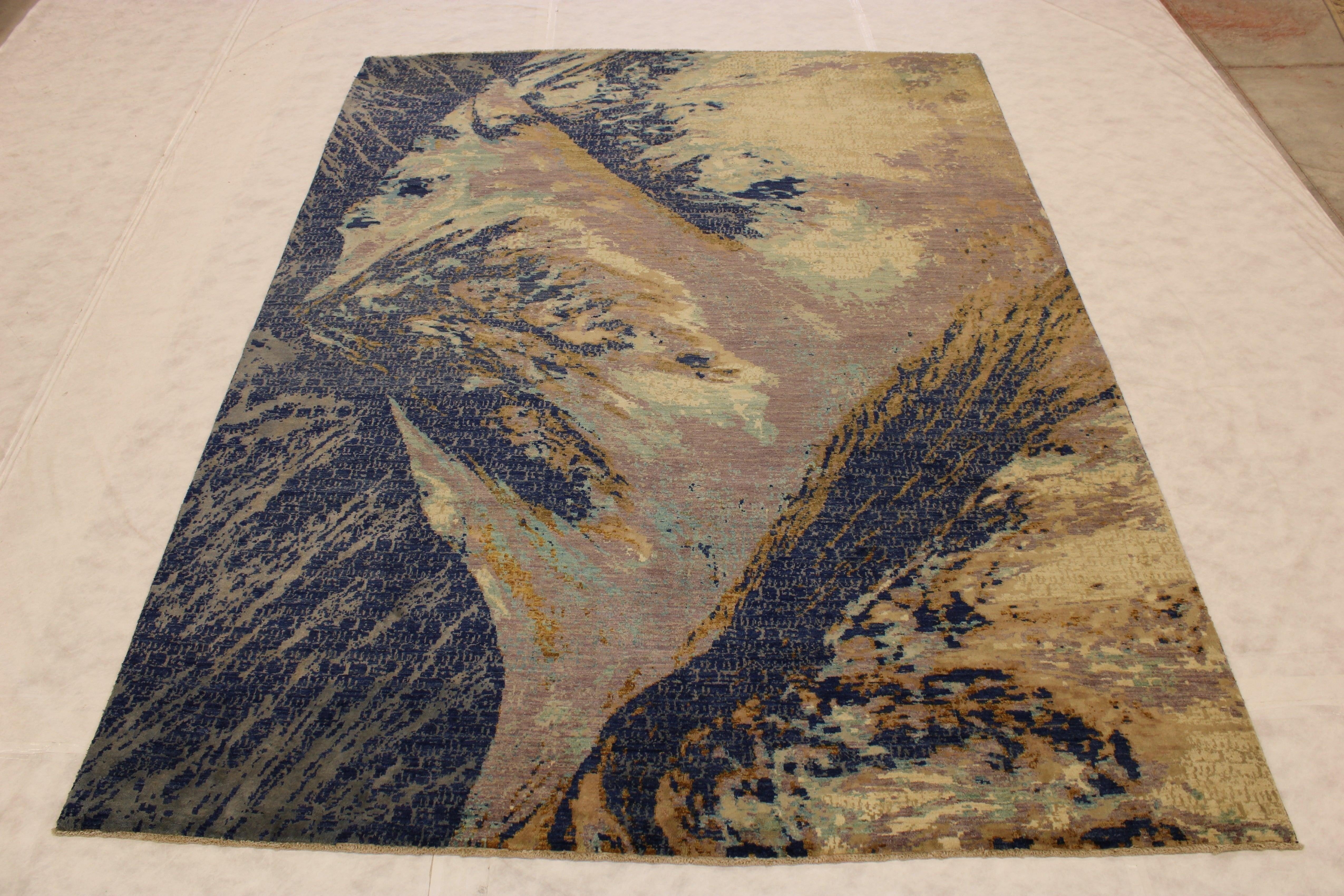 Contemporary Rug, Afghan Rug, Hand Knotted Rug, Modern Rugs, 9x12 Rugs