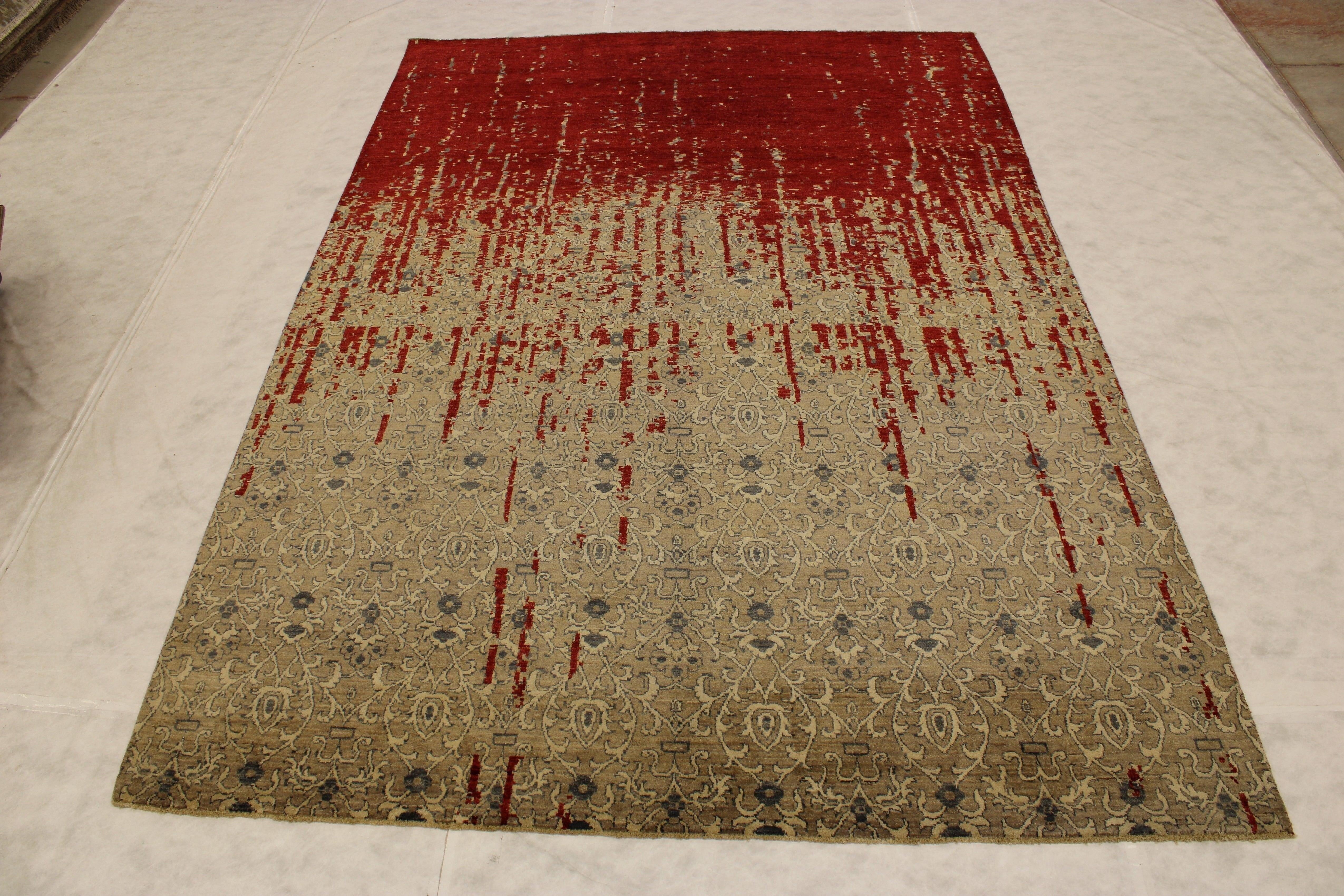 Contemporary Rug, Afghan Rug, Authentic Rug, 9x12 Rugs, Living Room Rugs