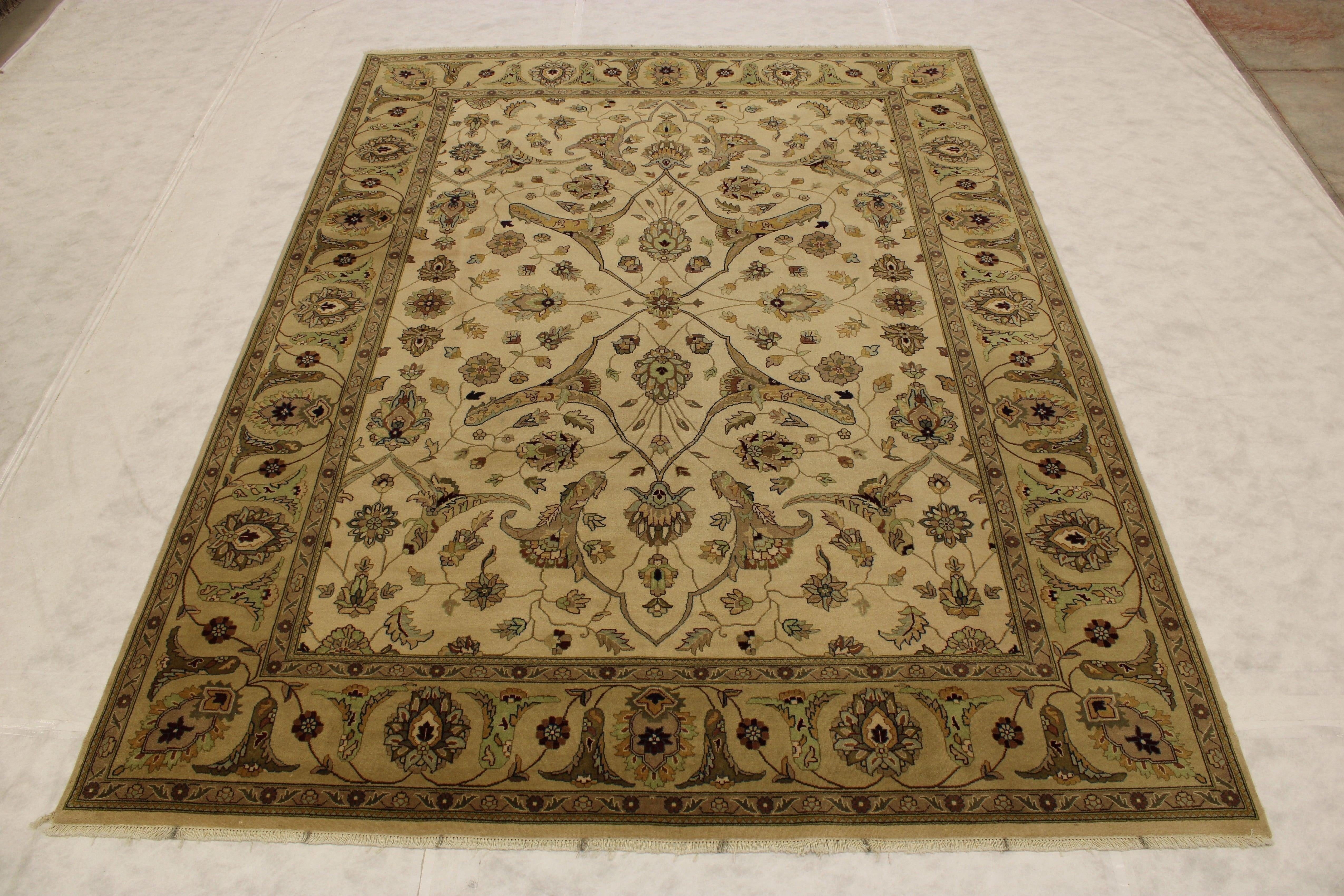 Indo Rug, Oriental Rug, 12/12 Quality, 9x12 Area Rugs, Dining Room Rugs