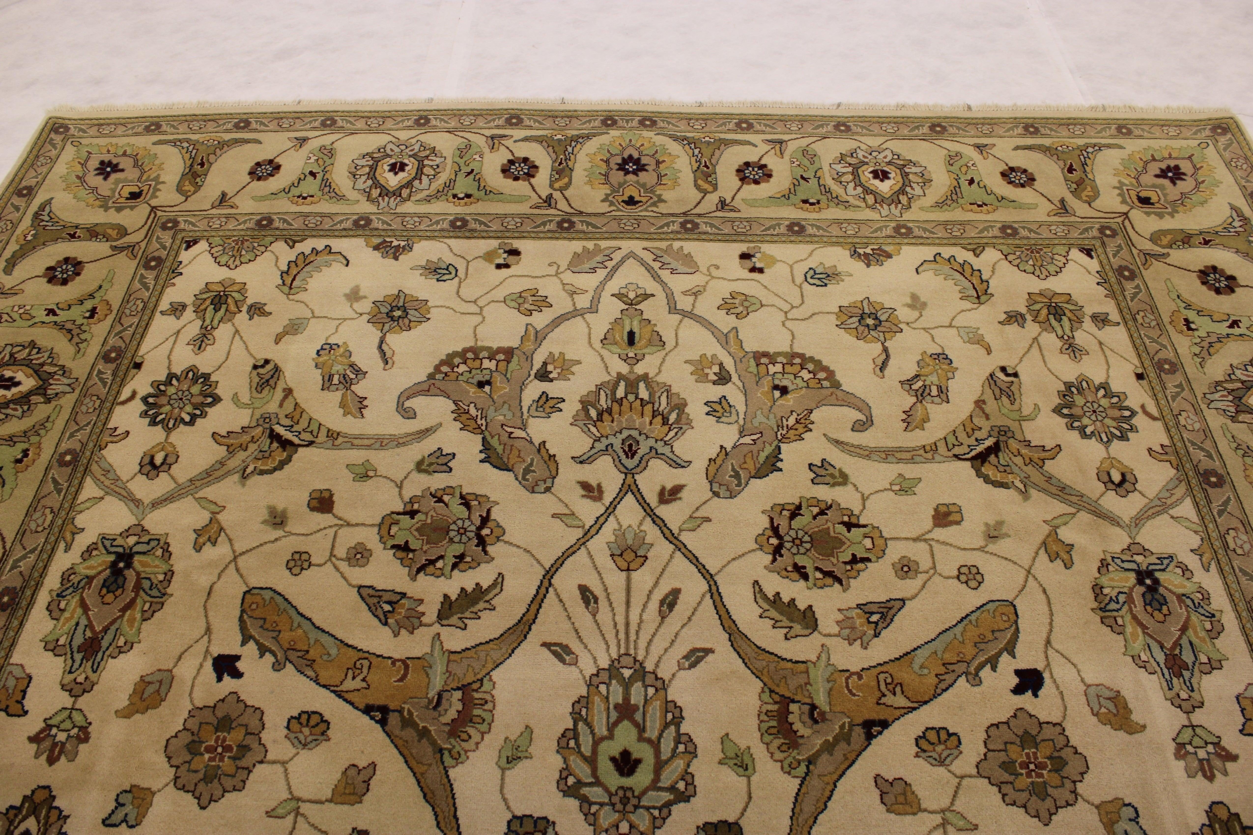 Indo Rug, Oriental Rug, 12/12 Quality, 9x12 Area Rugs, Dining Room Rugs