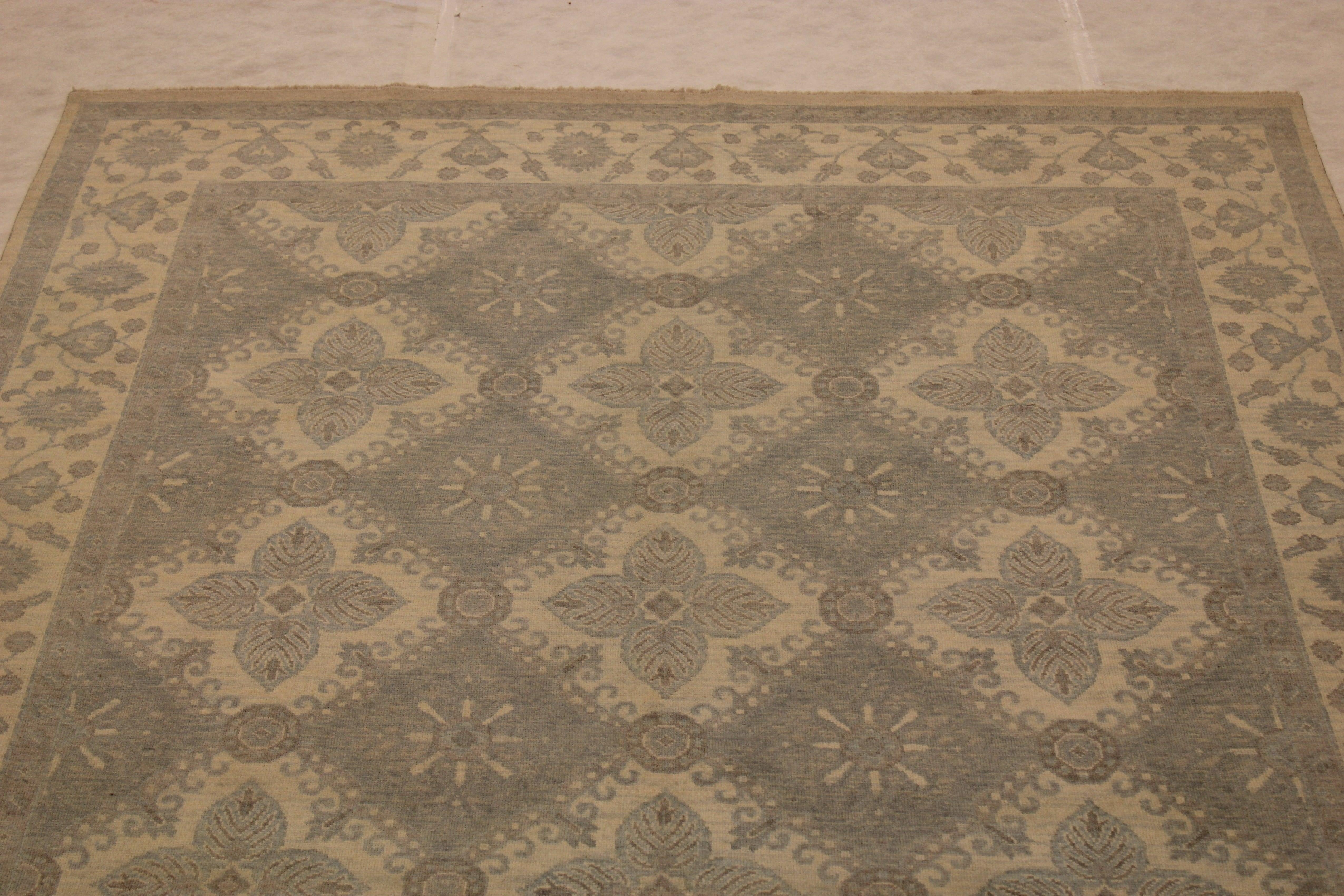 Khotan Rug, Hand Knotted Wool Rug, Rug Decor, 9x12 Rugs, Bedroom Rugs