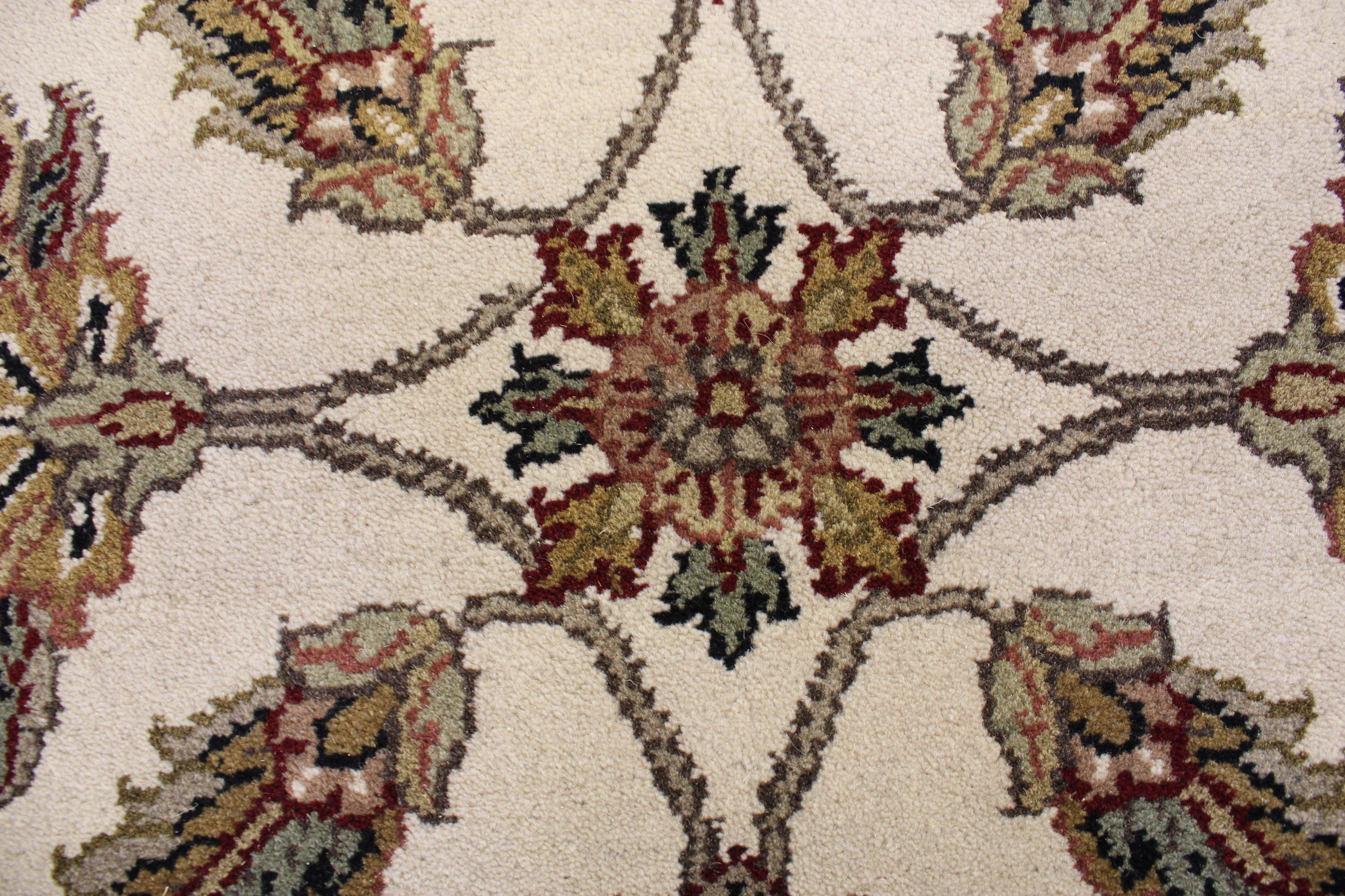 Jaipur Rug, Oriental Rug, Knotted Rugs, Ivory Rug, 9x13 Area Rugs